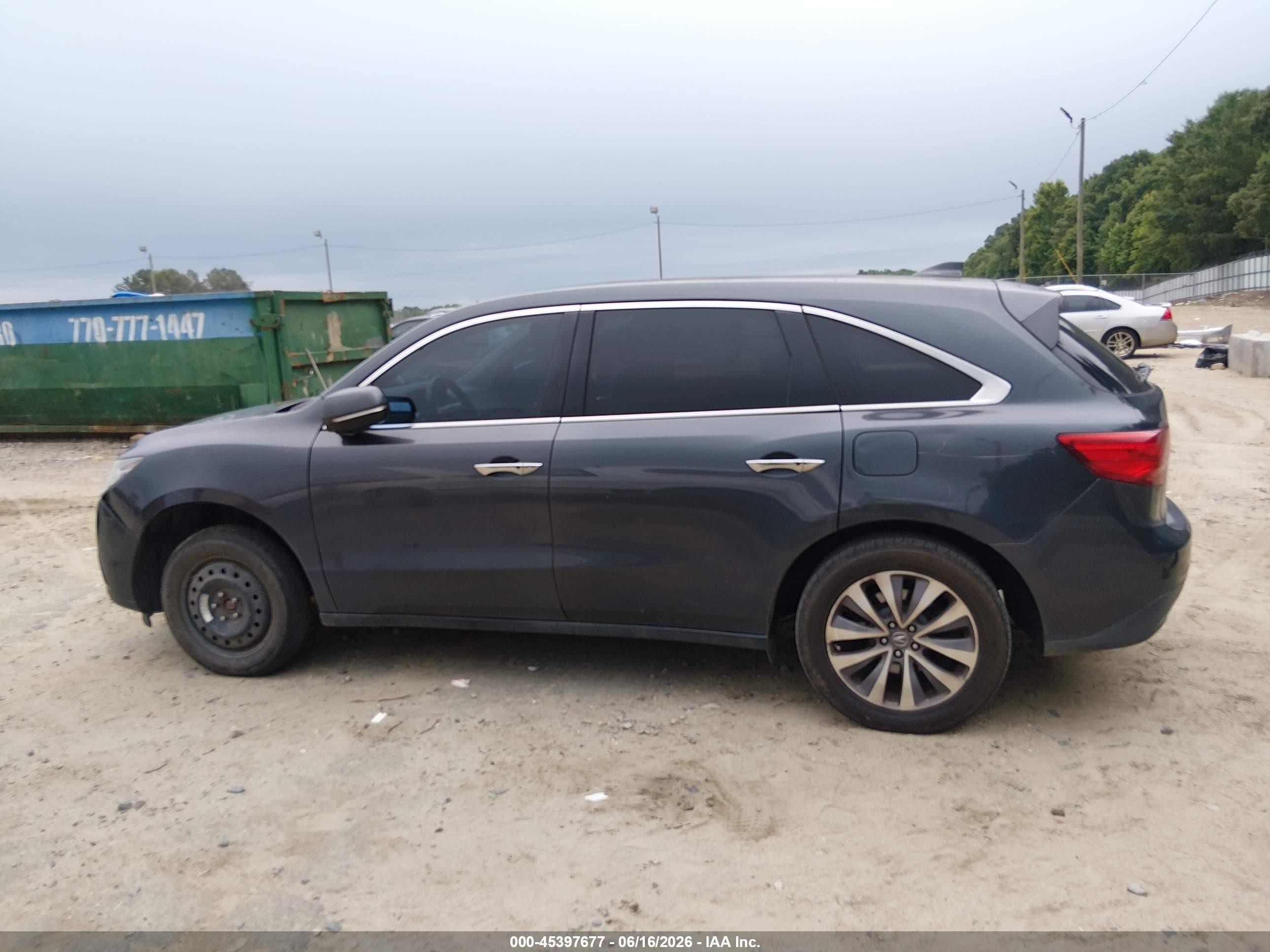 2014 Acura Mdx Technology Package Gray vin: 5FRYD4H43EB006775