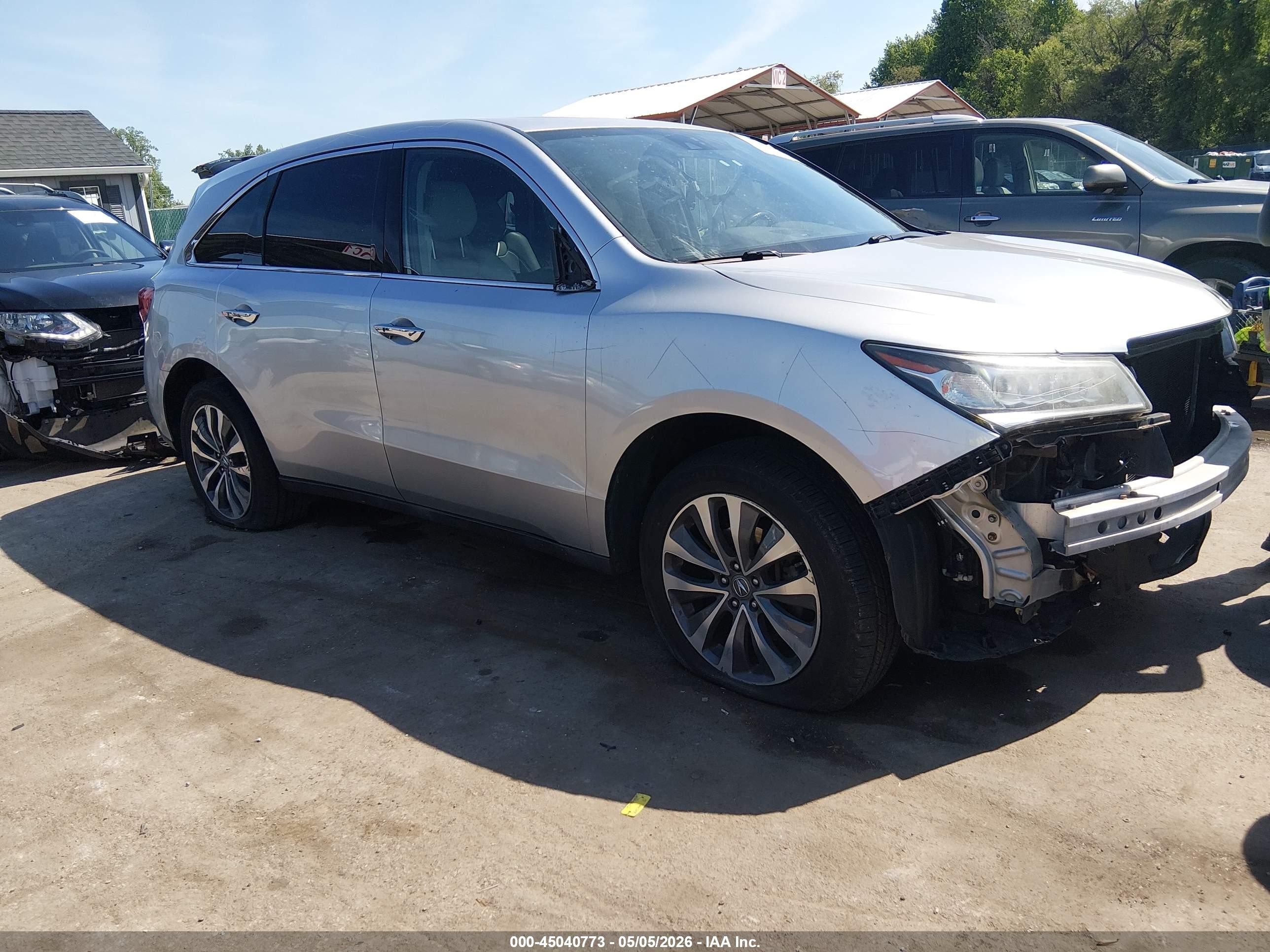 2014 Acura Mdx Technology Package Silver vin: 5FRYD4H43EB013936