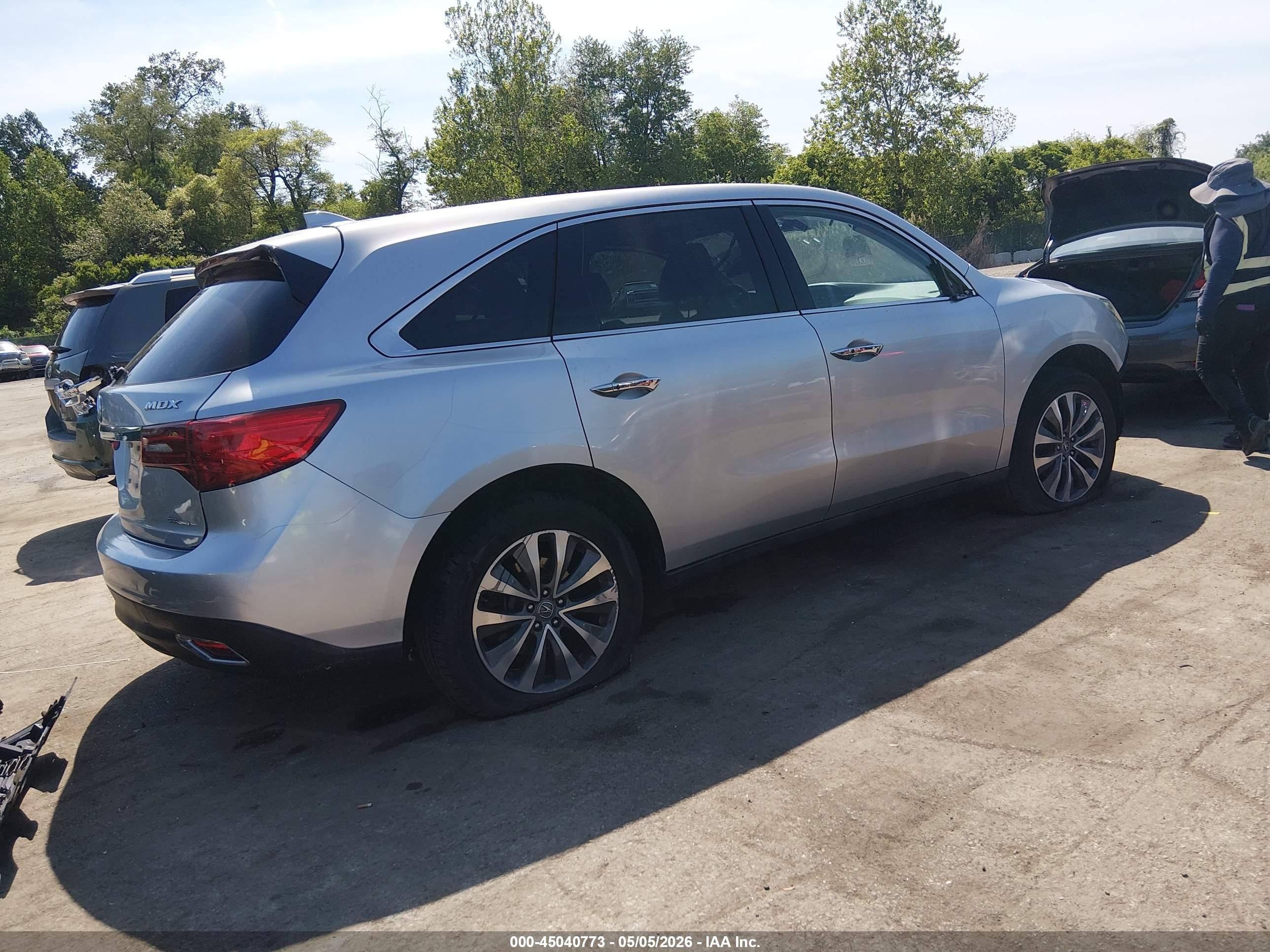 2014 Acura Mdx Technology Package Silver vin: 5FRYD4H43EB013936