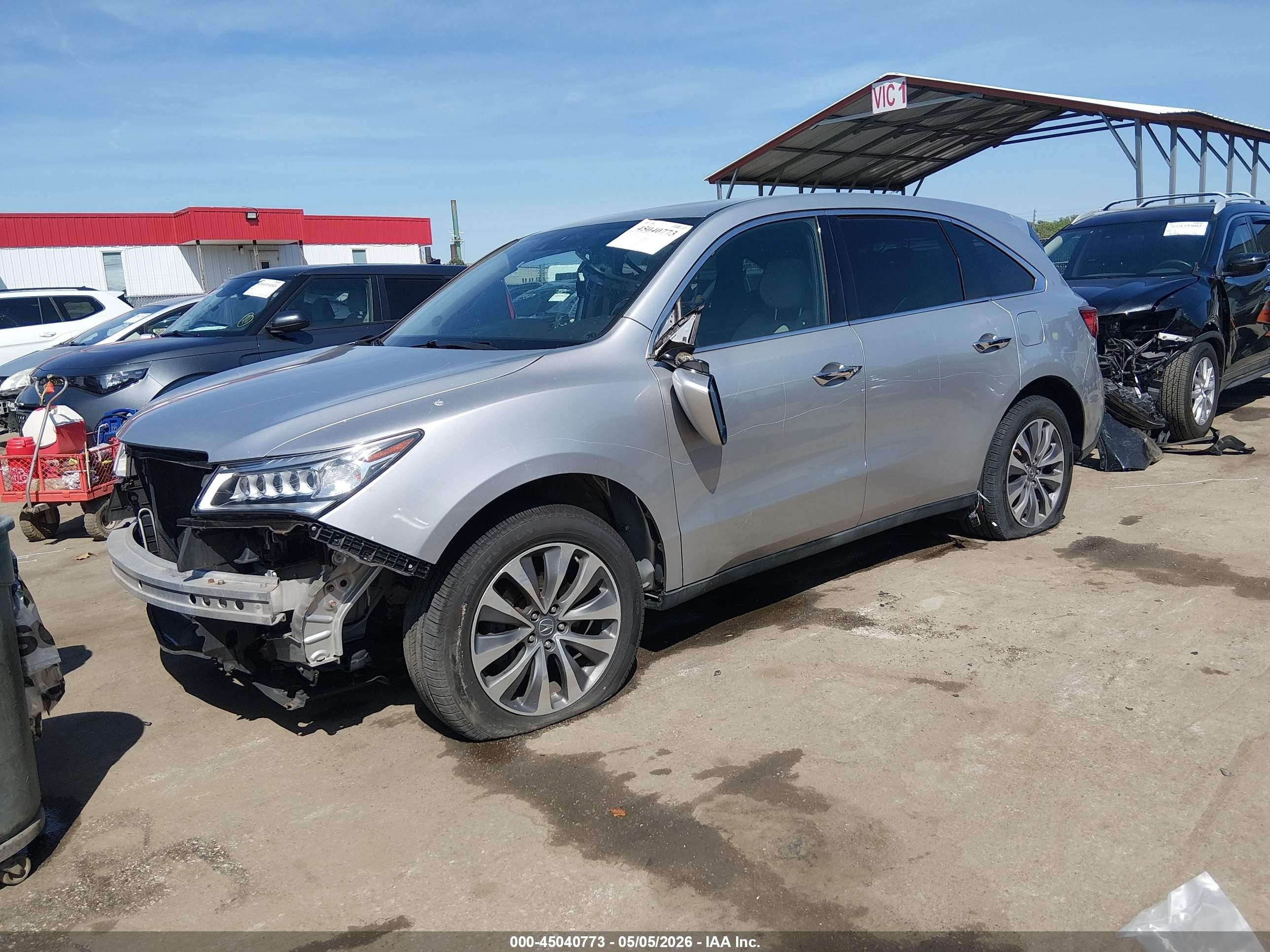 2014 Acura Mdx Technology Package Silver vin: 5FRYD4H43EB013936