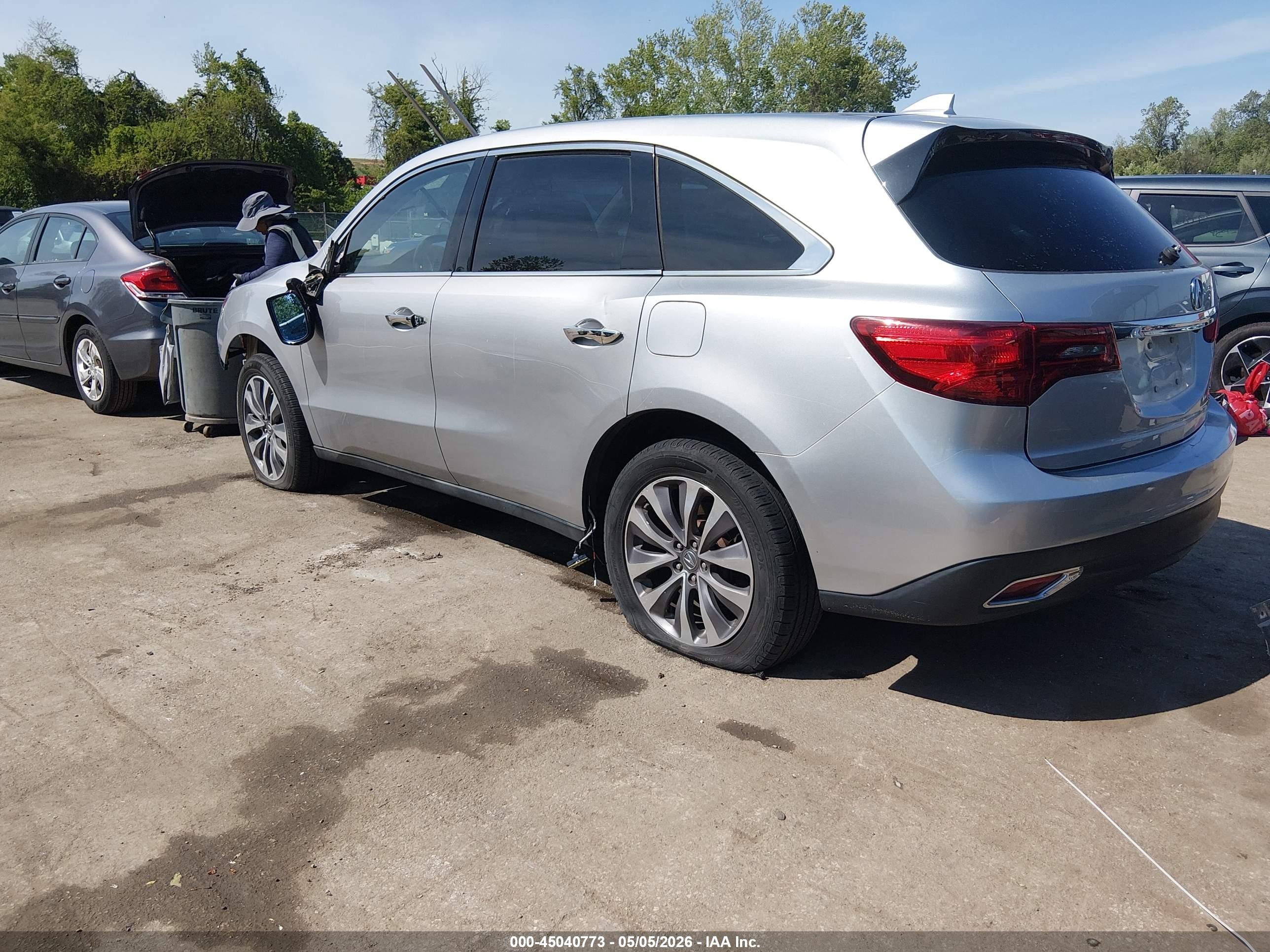2014 Acura Mdx Technology Package Silver vin: 5FRYD4H43EB013936