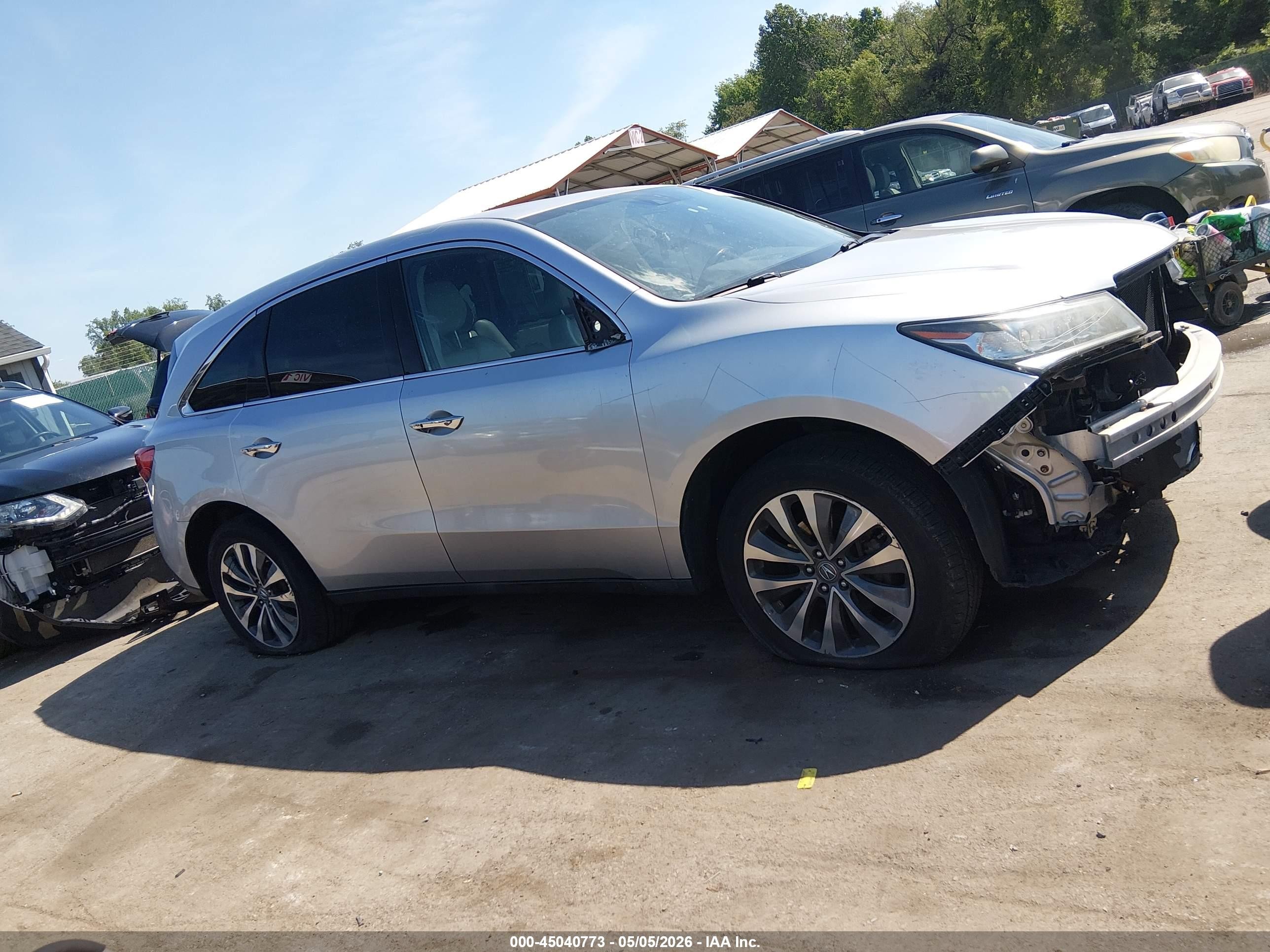 2014 Acura Mdx Technology Package Silver vin: 5FRYD4H43EB013936