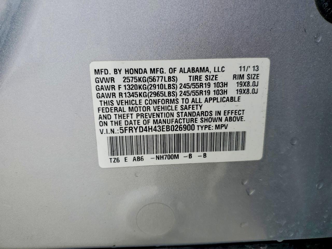 2014 Acura Mdx Technology Silver vin: 5FRYD4H43EB026900