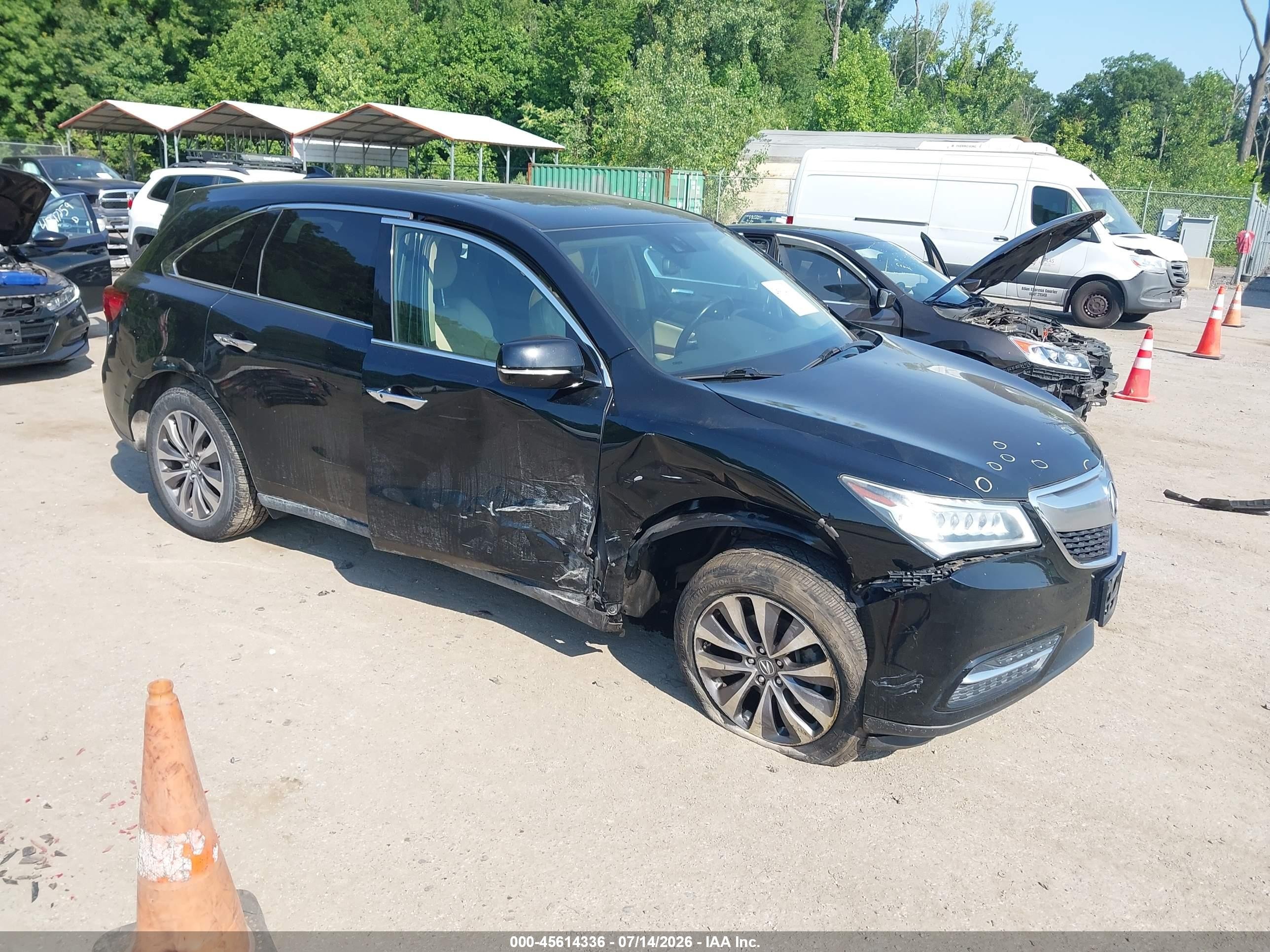 2014 Acura Mdx Technology Package Black vin: 5FRYD4H44EB010673