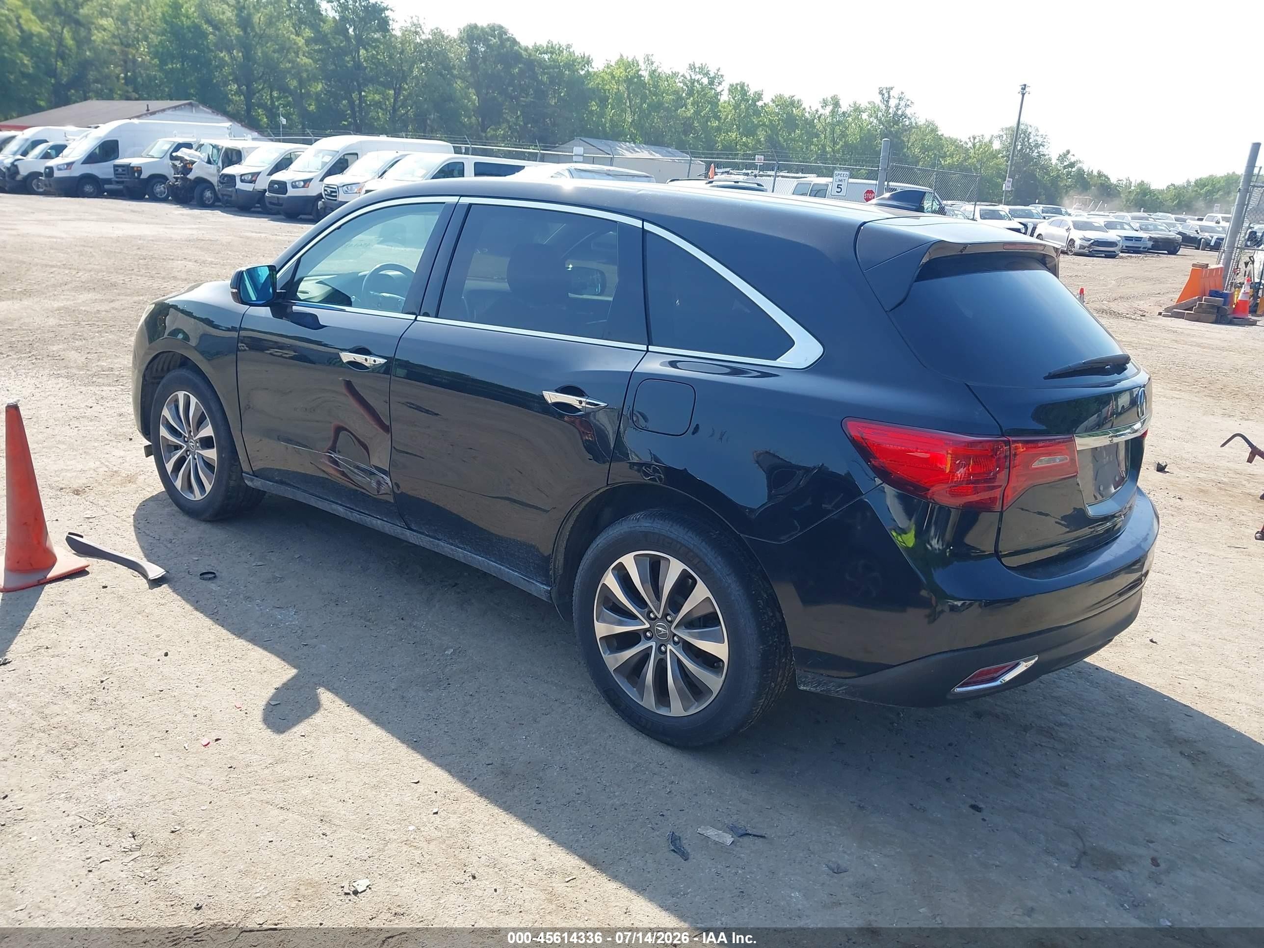 2014 Acura Mdx Technology Package Black vin: 5FRYD4H44EB010673