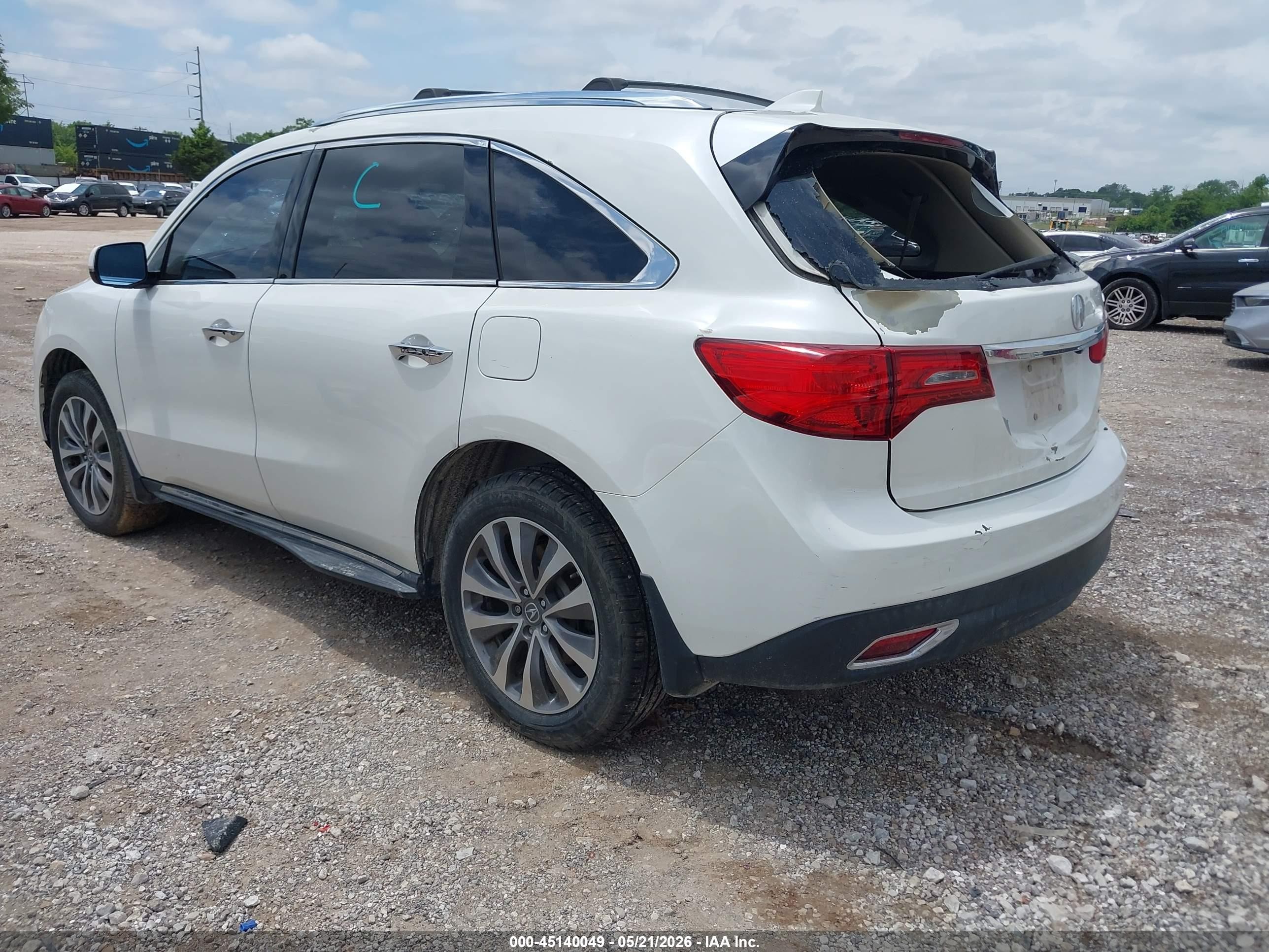 2014 Acura Mdx Technology Package White vin: 5FRYD4H44EB013301