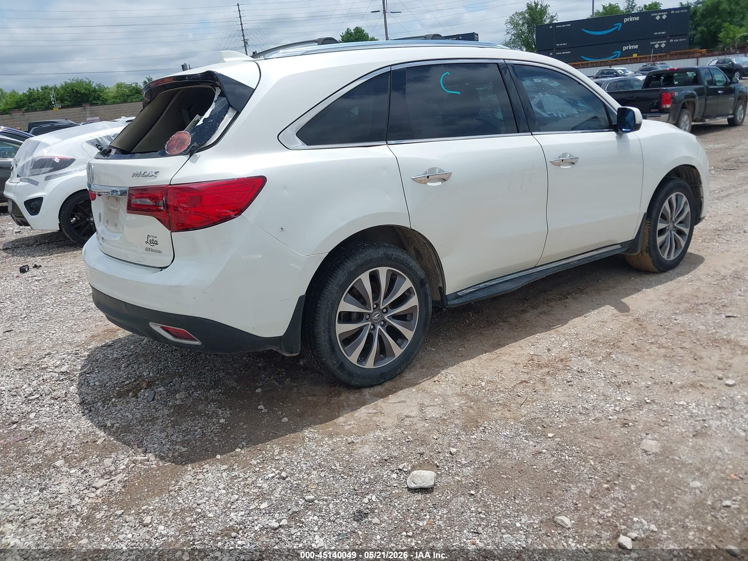 2014 Acura Mdx Technology Package White vin: 5FRYD4H44EB013301