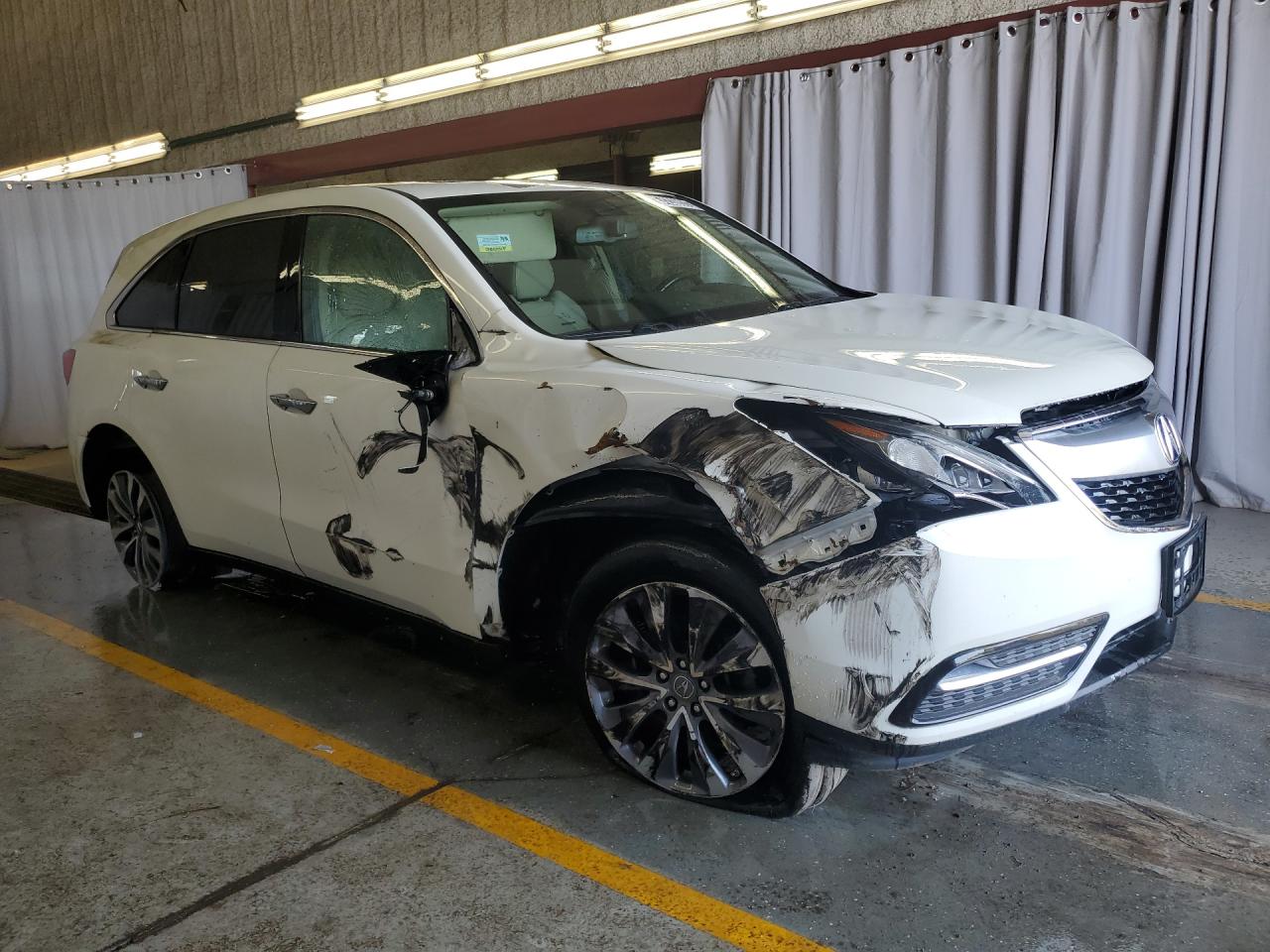 2014 Acura Mdx Technology White vin: 5FRYD4H44EB019096 Damage: Right Head Lamp, Broken, Replacement Required