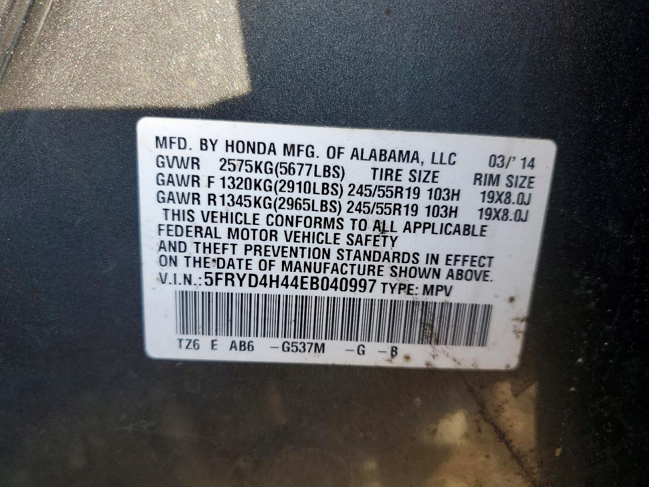 2014 Acura Mdx Technology Gray vin: 5FRYD4H44EB040997