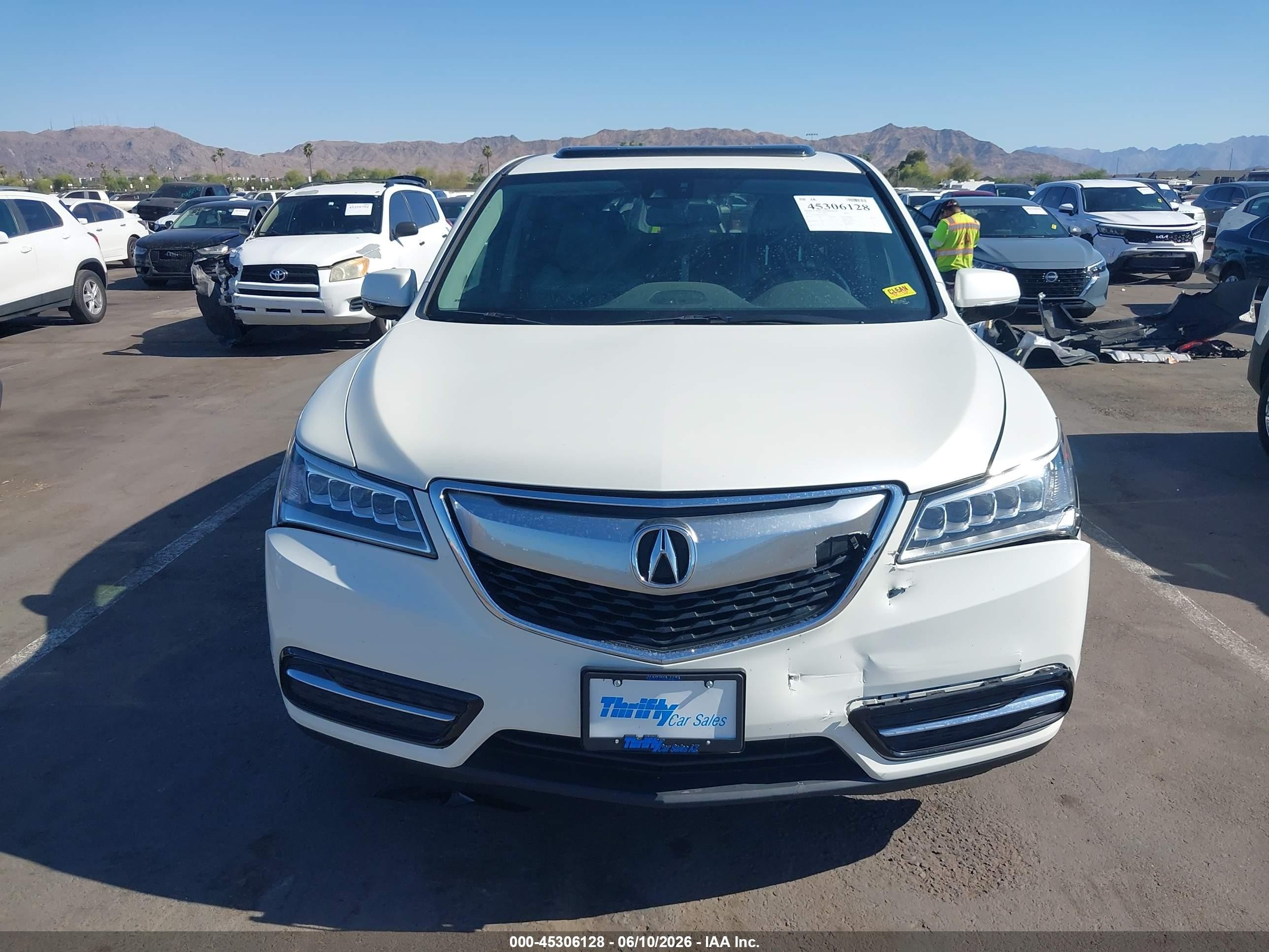 2014 Acura Mdx Technology Package White vin: 5FRYD4H44EB043625