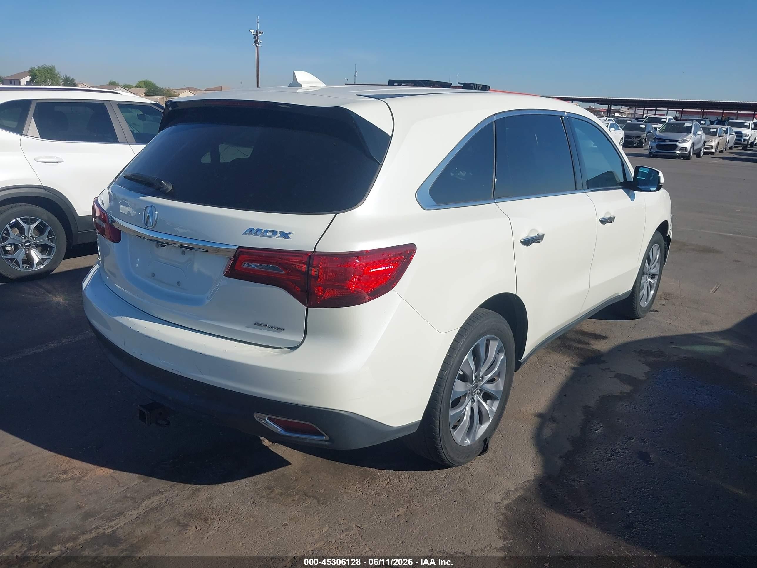 2014 Acura Mdx Technology Package White vin: 5FRYD4H44EB043625