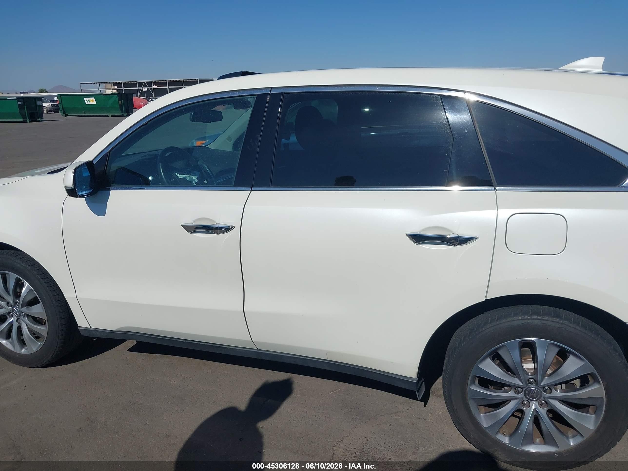 2014 Acura Mdx Technology Package White vin: 5FRYD4H44EB043625