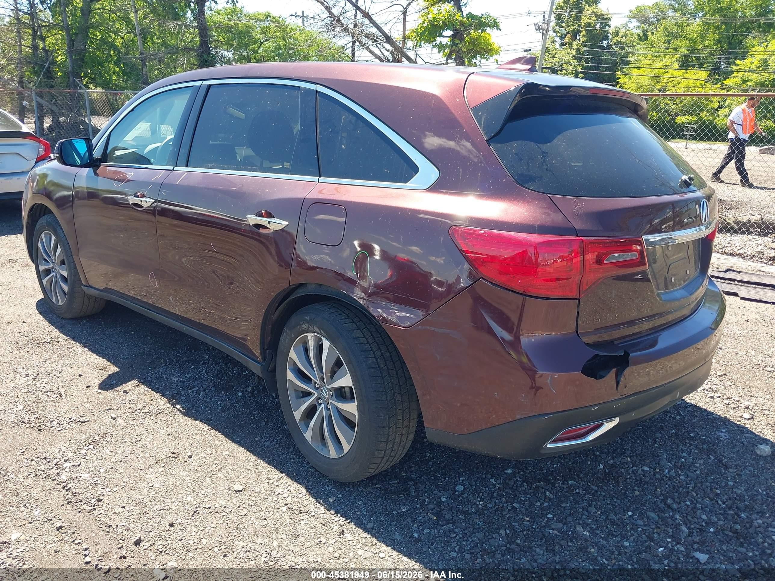 2014 Acura Mdx Technology Package Burgundy vin: 5FRYD4H44EB043964