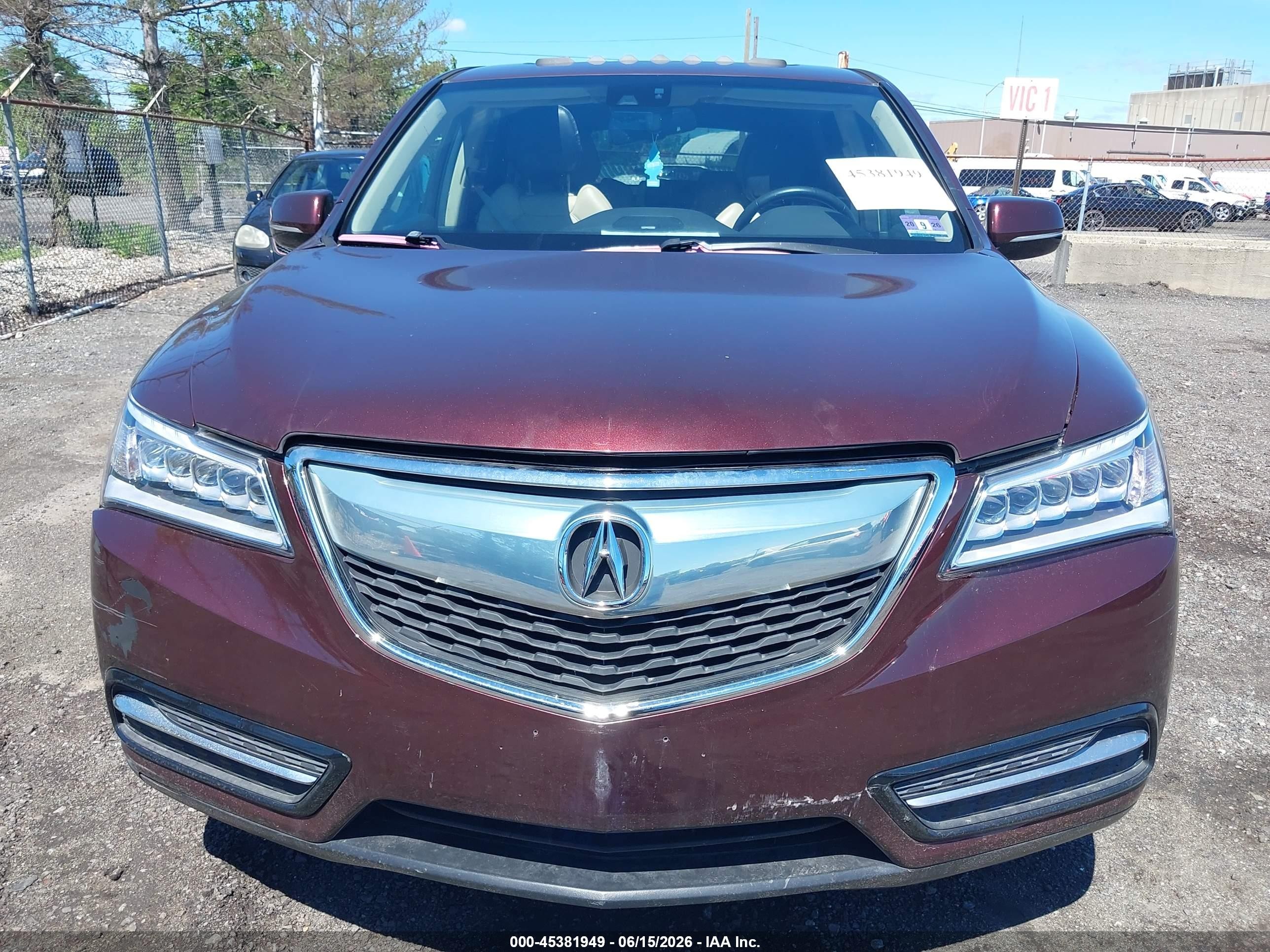 2014 Acura Mdx Technology Package Burgundy vin: 5FRYD4H44EB043964