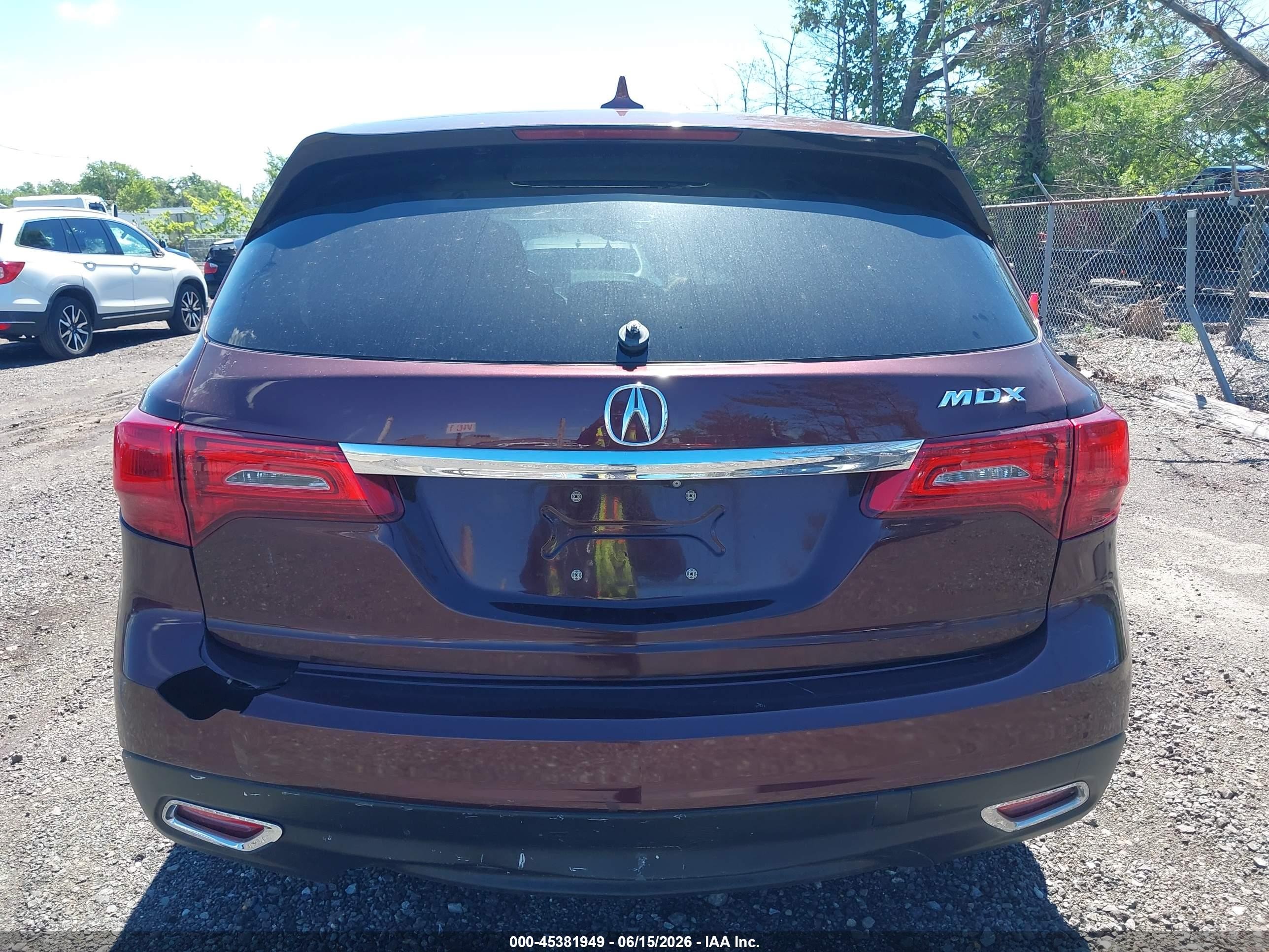 2014 Acura Mdx Technology Package Burgundy vin: 5FRYD4H44EB043964