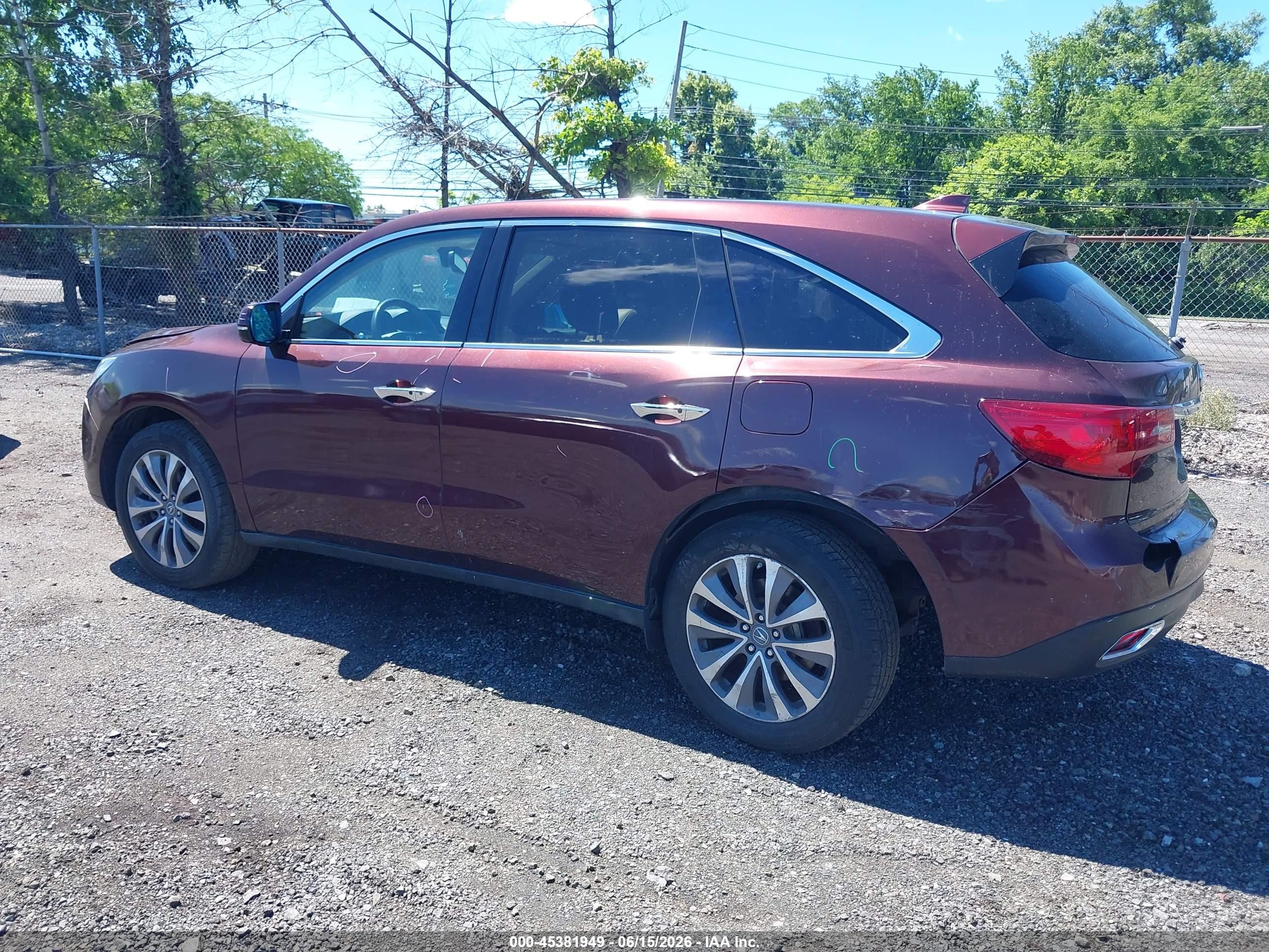 2014 Acura Mdx Technology Package Burgundy vin: 5FRYD4H44EB043964
