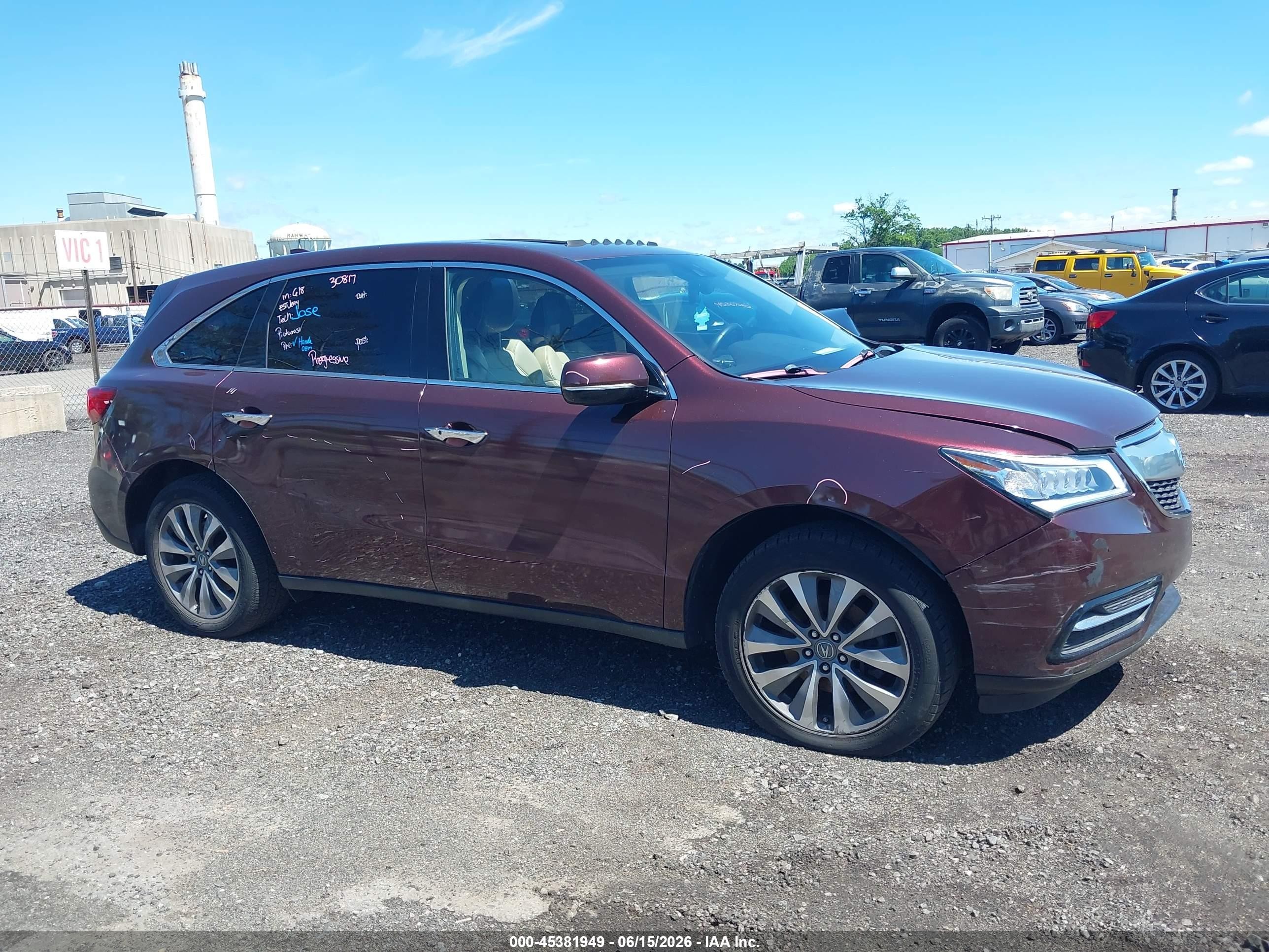 2014 Acura Mdx Technology Package Burgundy vin: 5FRYD4H44EB043964