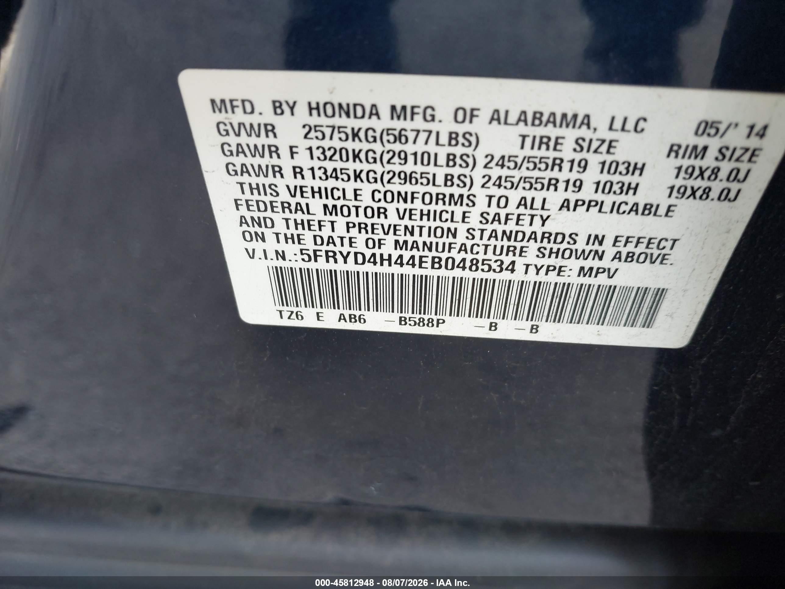 2014 Acura Mdx Technology Package Blue vin: 5FRYD4H44EB048534