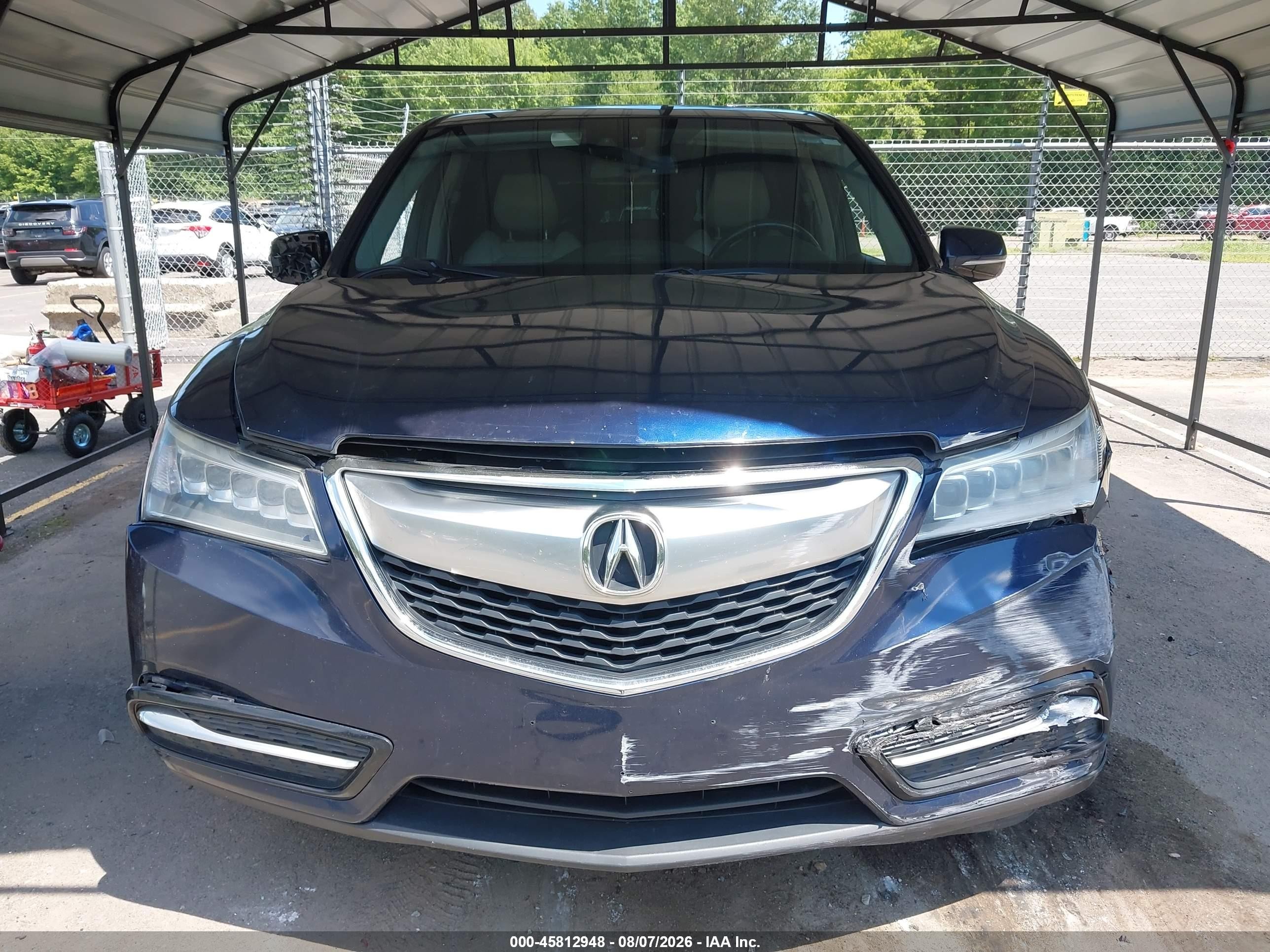 2014 Acura Mdx Technology Package Blue vin: 5FRYD4H44EB048534