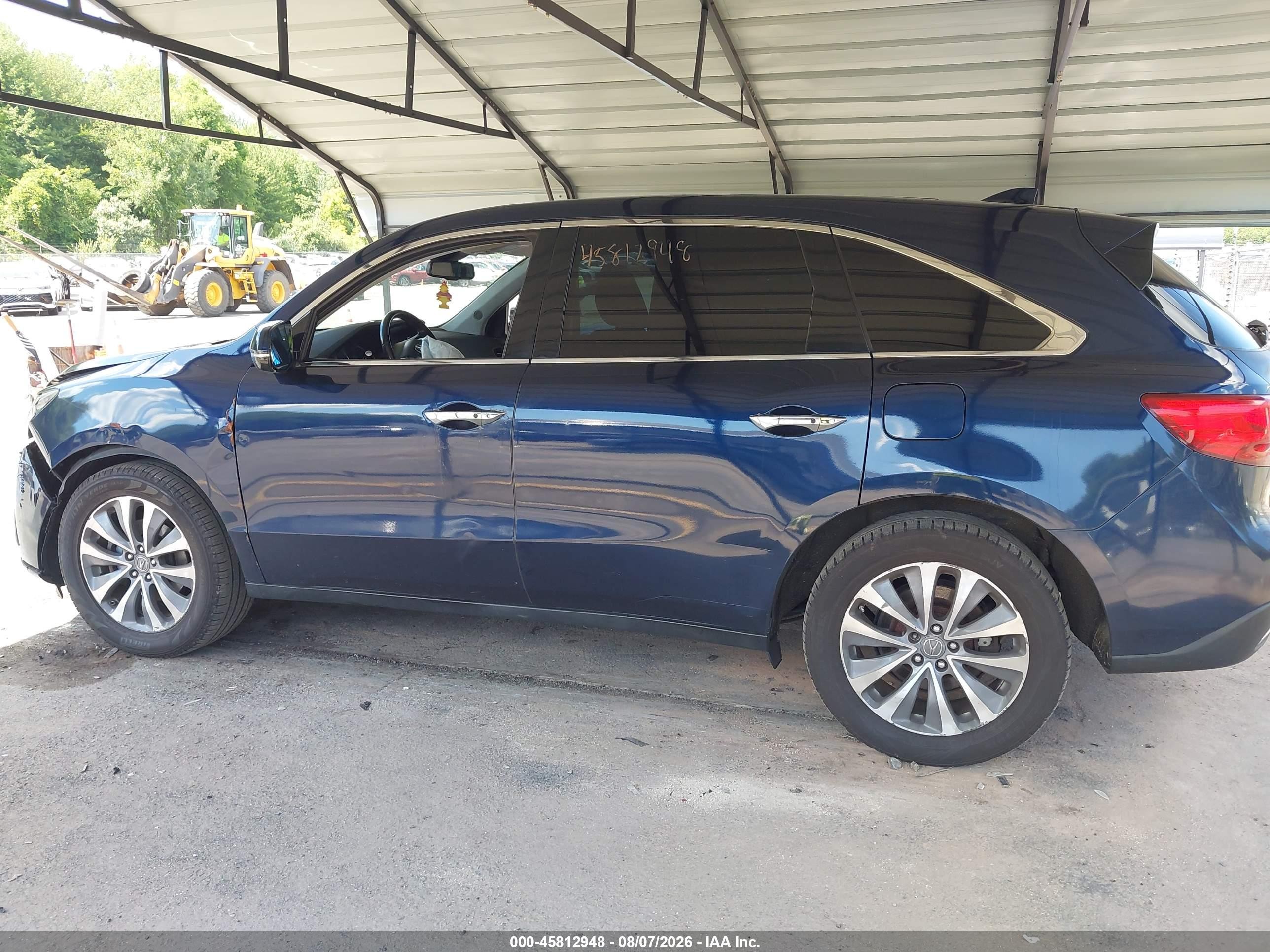 2014 Acura Mdx Technology Package Blue vin: 5FRYD4H44EB048534