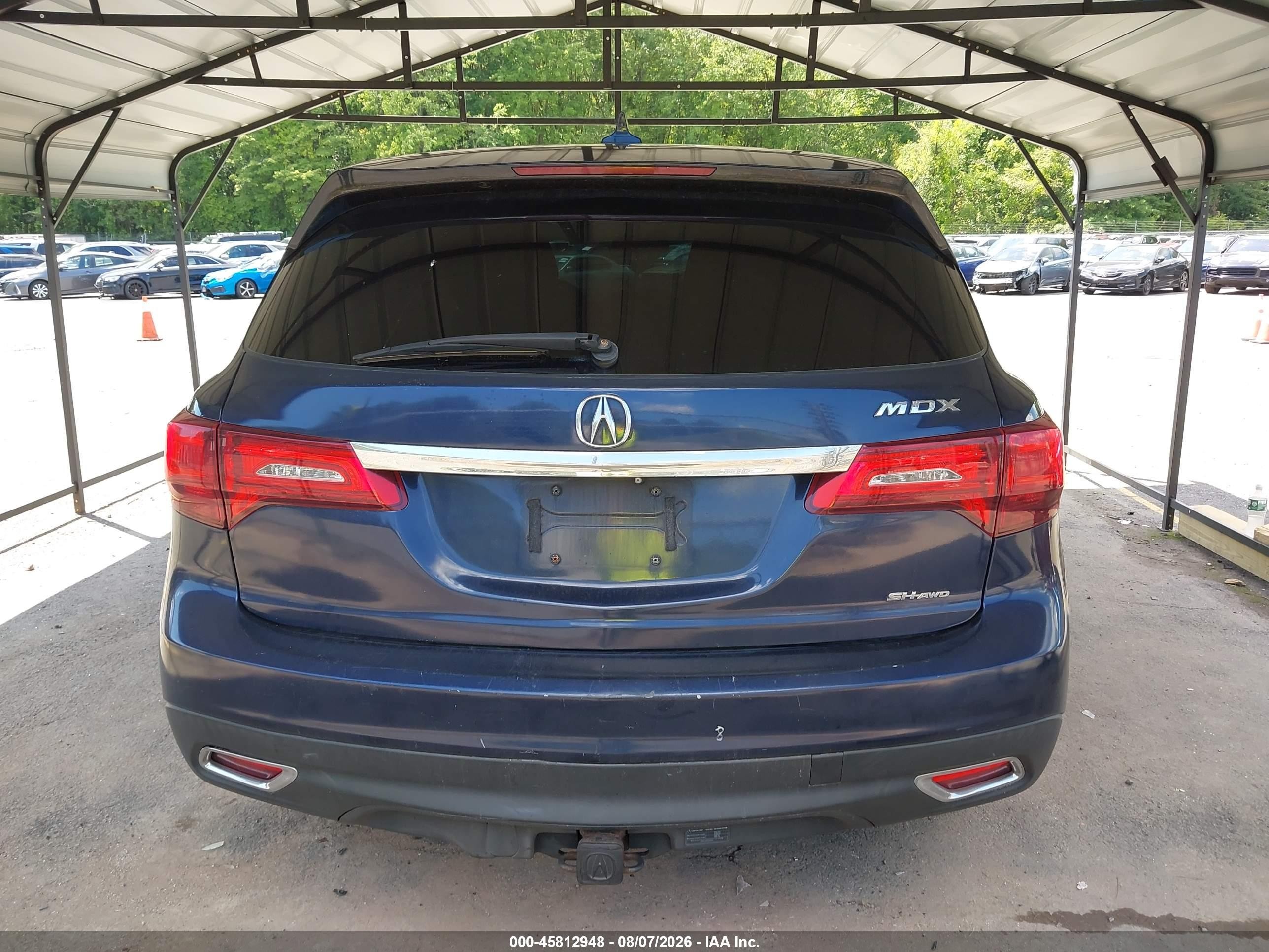 2014 Acura Mdx Technology Package Blue vin: 5FRYD4H44EB048534