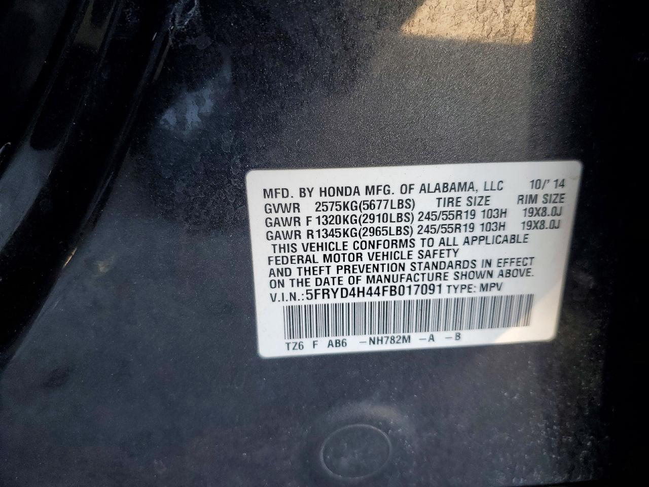 2015 Acura Mdx Technology Charcoal vin: 5FRYD4H44FB017091