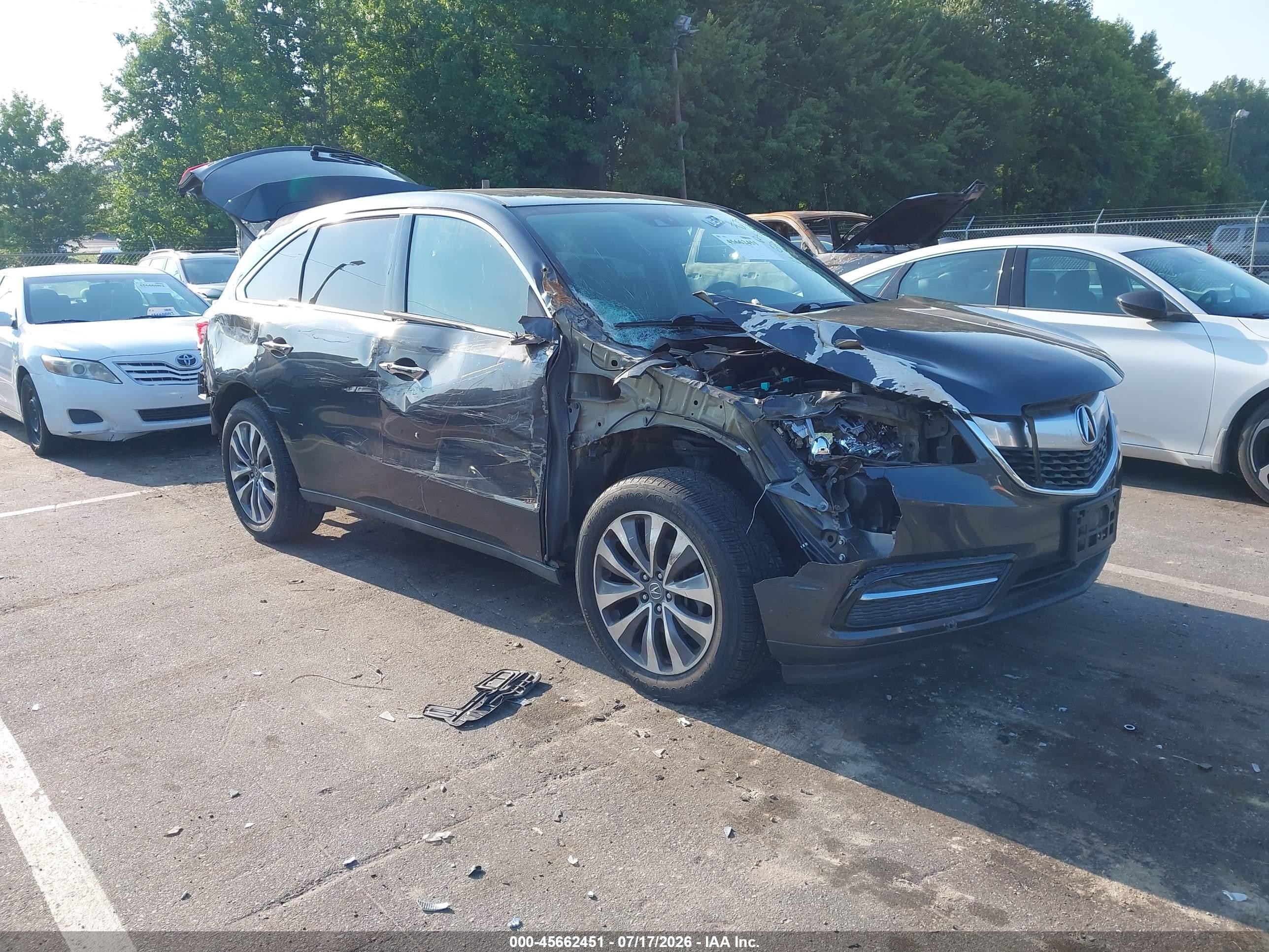 2014 Acura Mdx Technology Package Gray vin: 5FRYD4H45EB017602