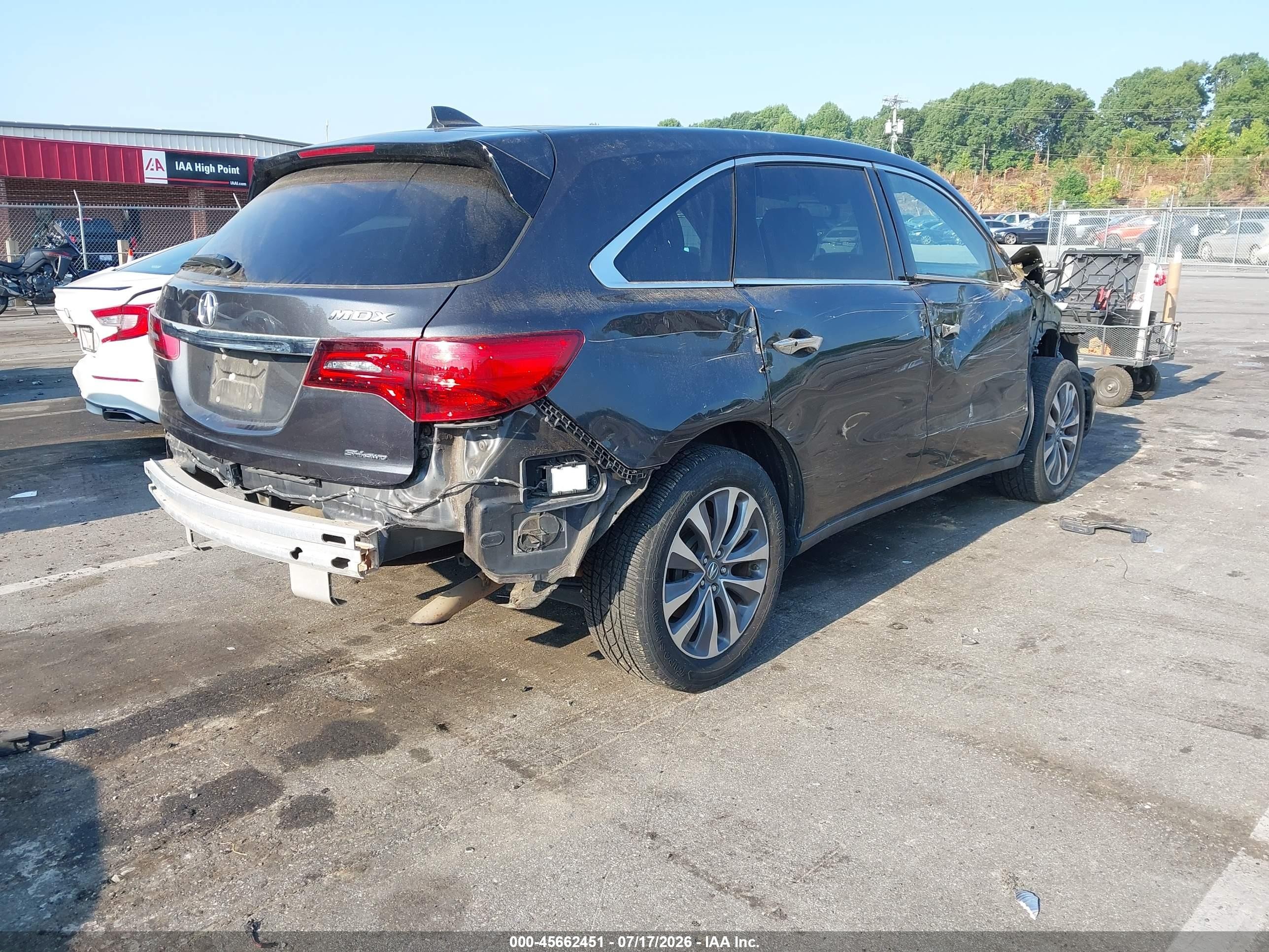 2014 Acura Mdx Technology Package Gray vin: 5FRYD4H45EB017602