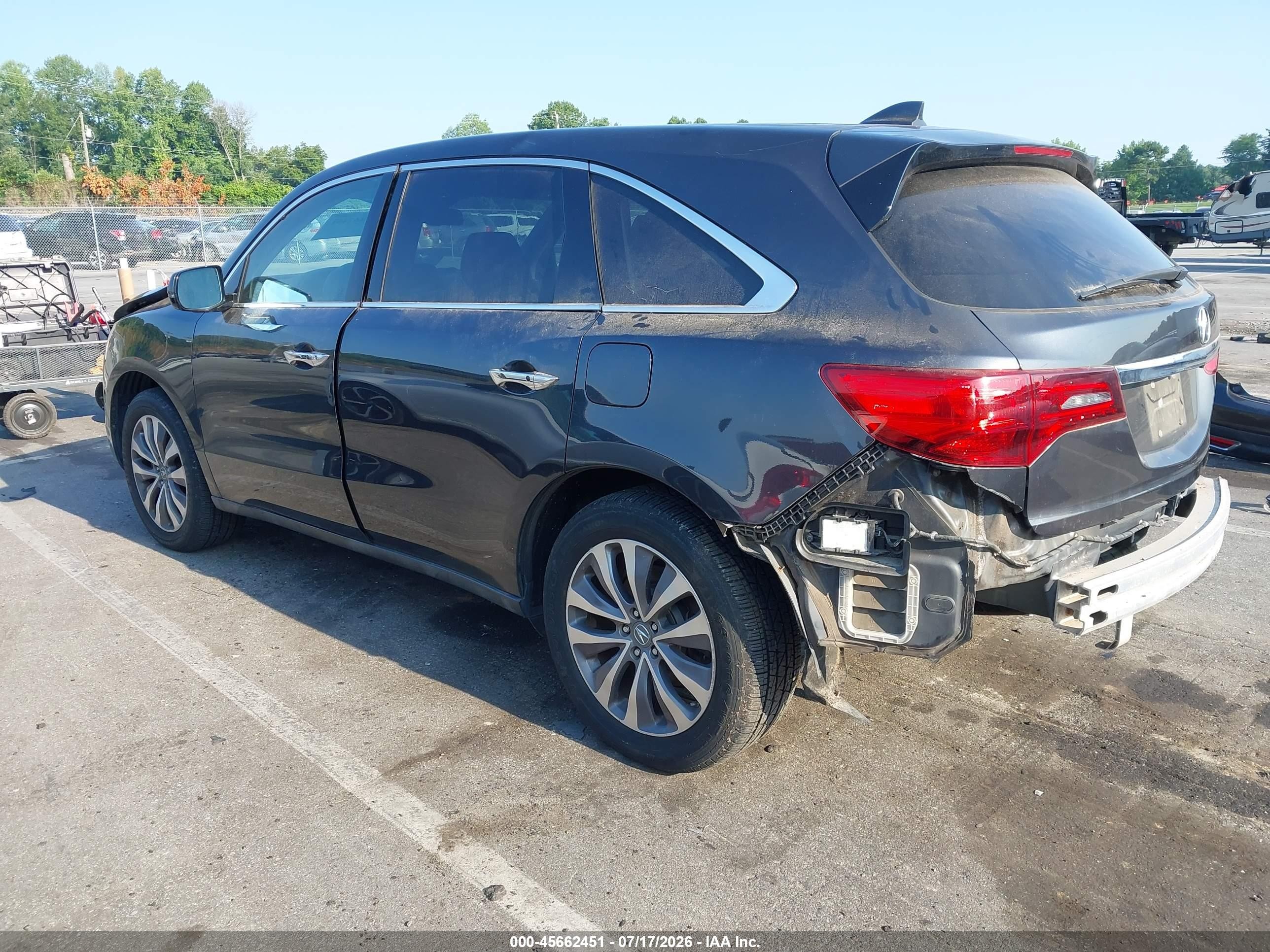2014 Acura Mdx Technology Package Gray vin: 5FRYD4H45EB017602