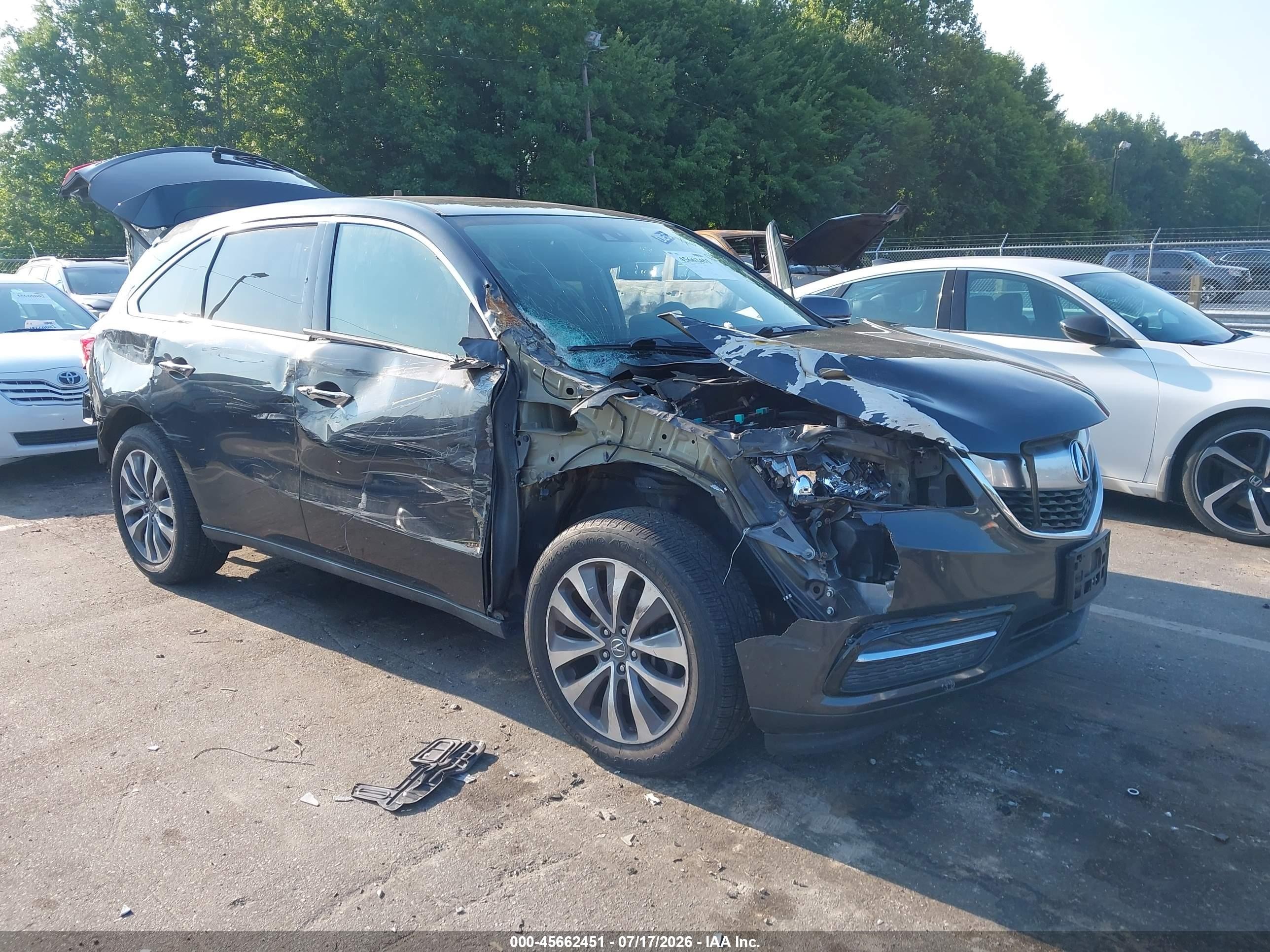 2014 Acura Mdx Technology Package Gray vin: 5FRYD4H45EB017602