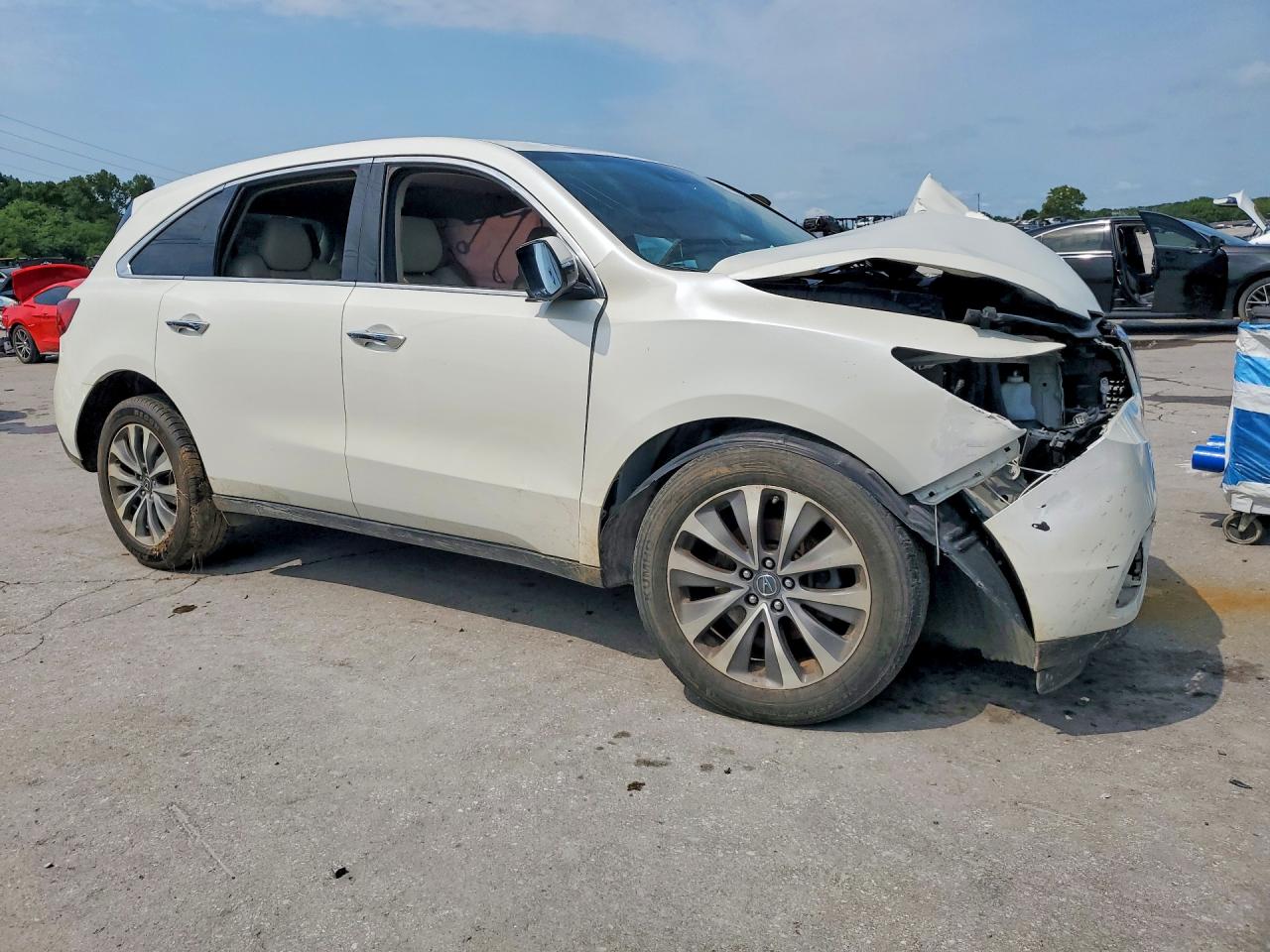 2014 Acura Mdx Technology White vin: 5FRYD4H45EB026008