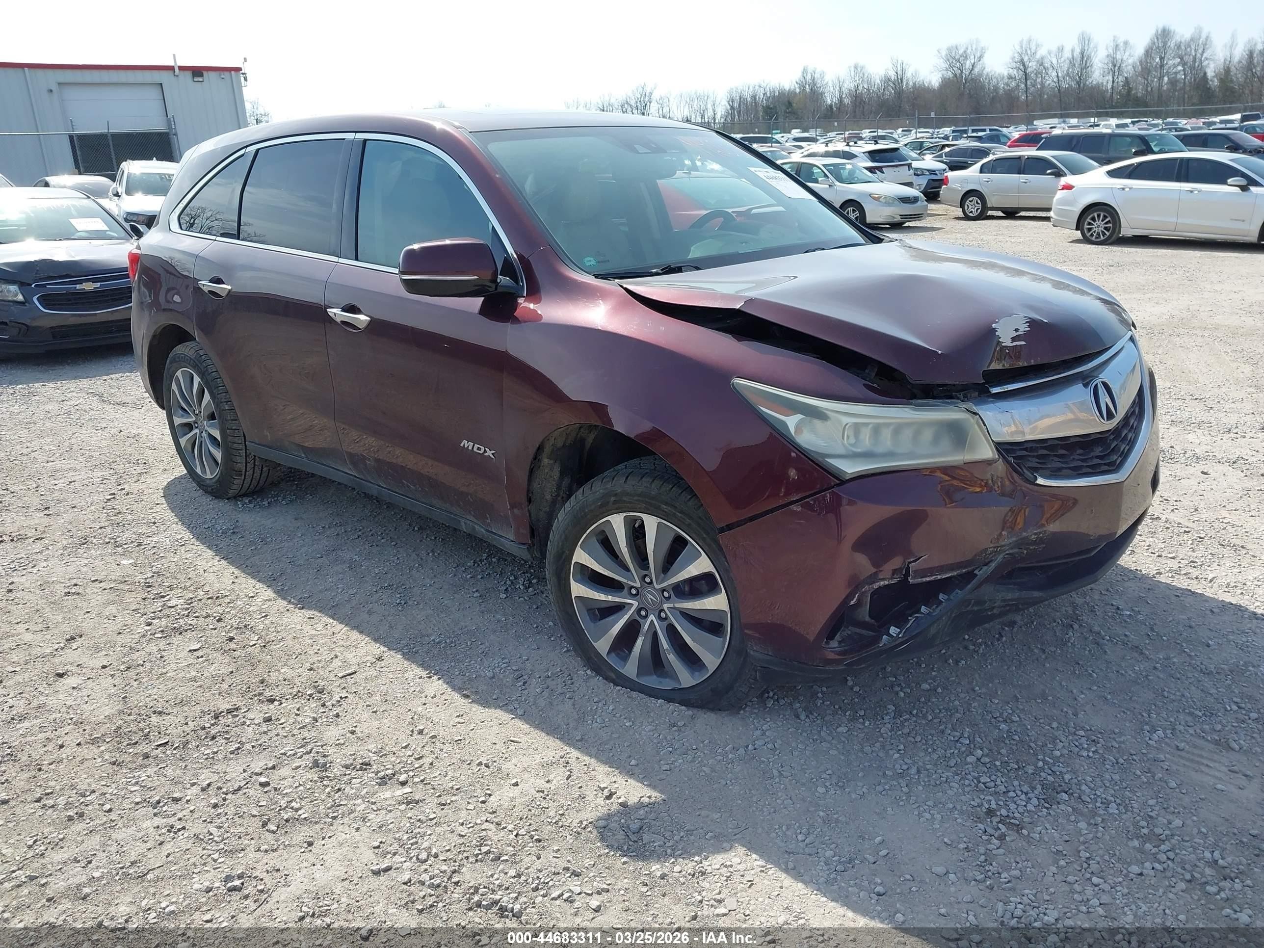 2014 Acura Mdx Technology Package Maroon vin: 5FRYD4H45EB040622