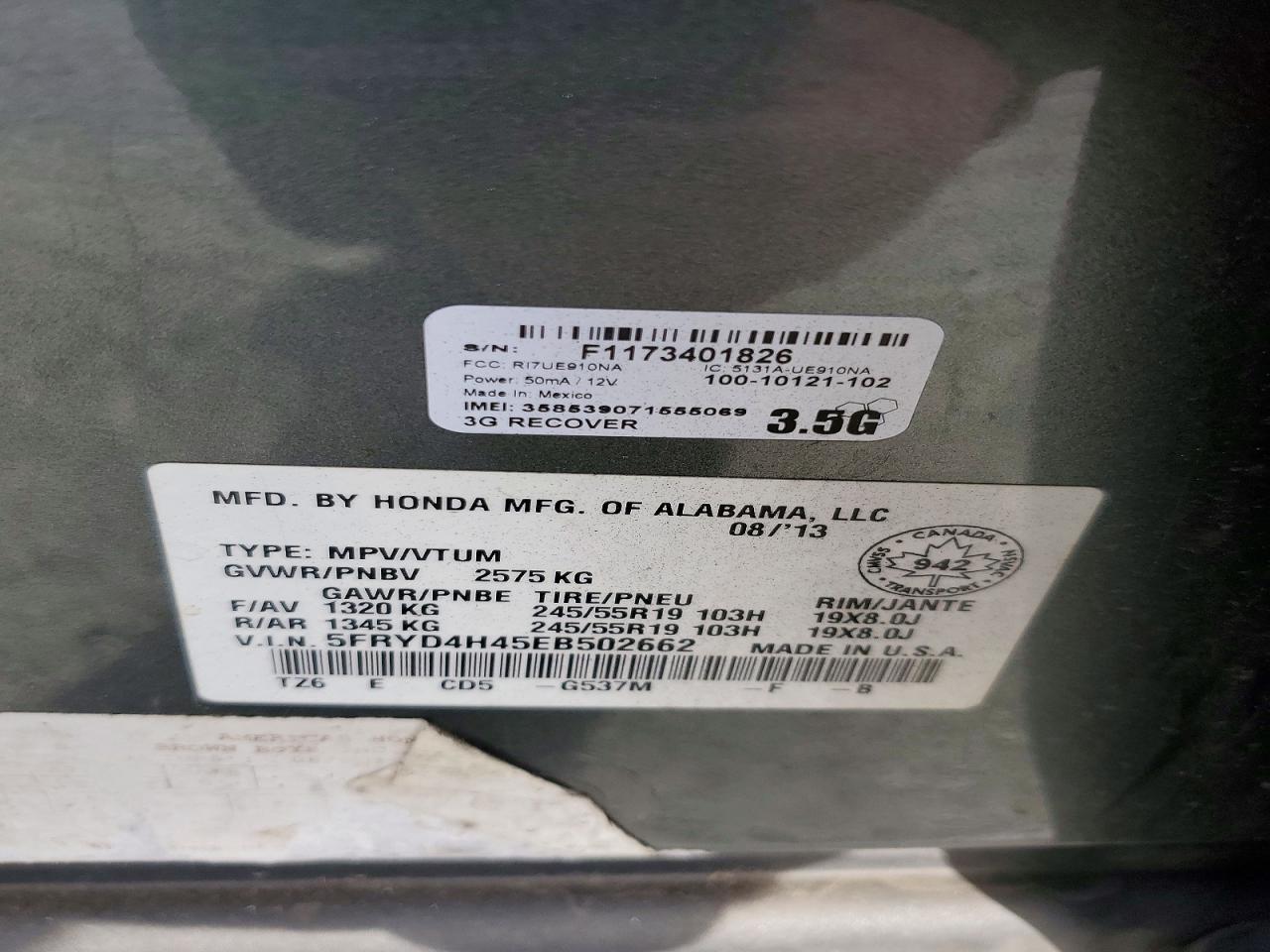 2014 Acura Mdx Technology Gray vin: 5FRYD4H45EB502662