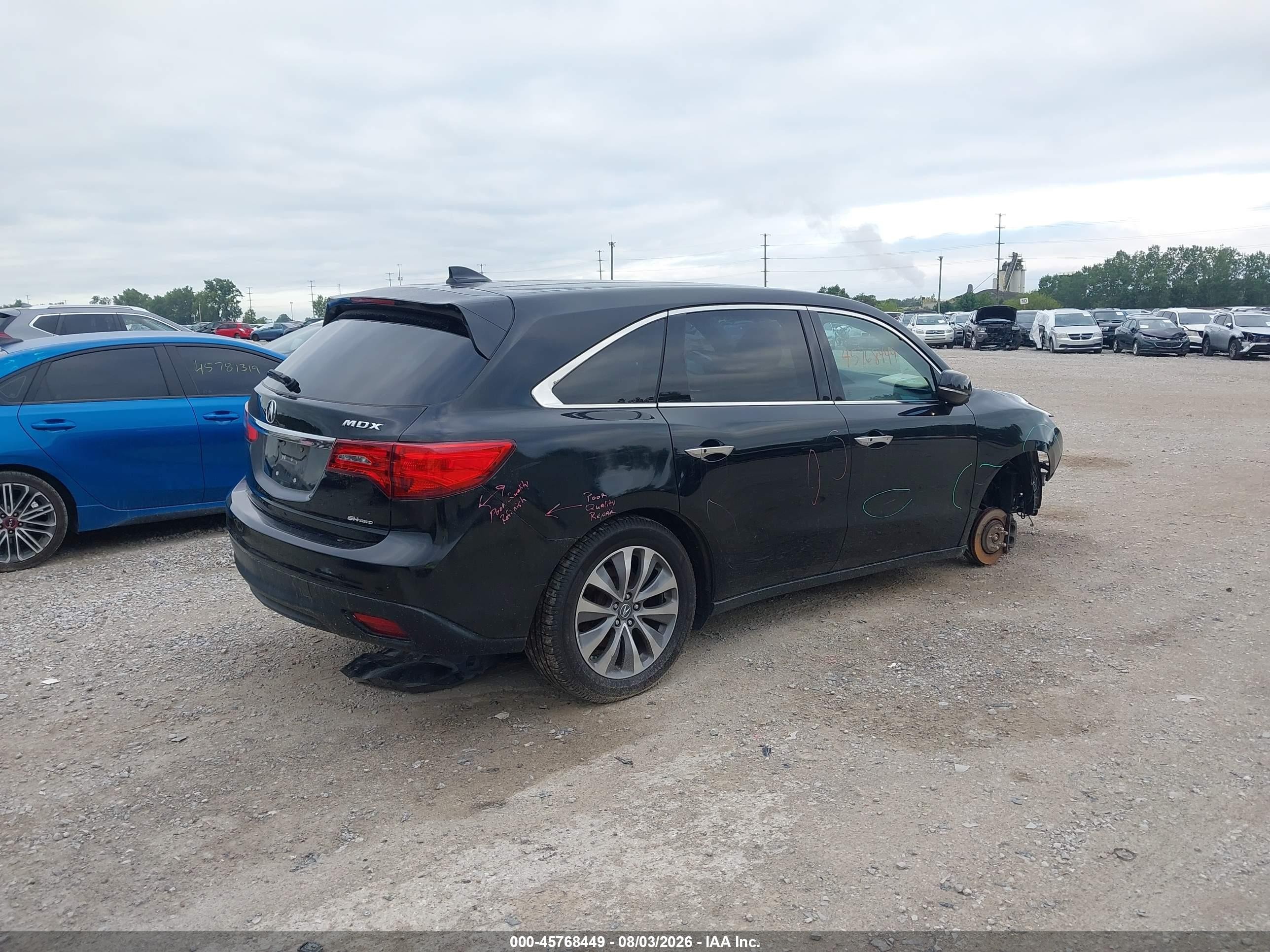 2015 Acura Mdx Technology Package Black vin: 5FRYD4H45FB017830