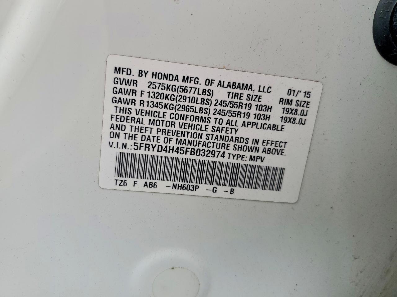 2015 Acura Mdx Technology Белый vin: 5FRYD4H45FB032974