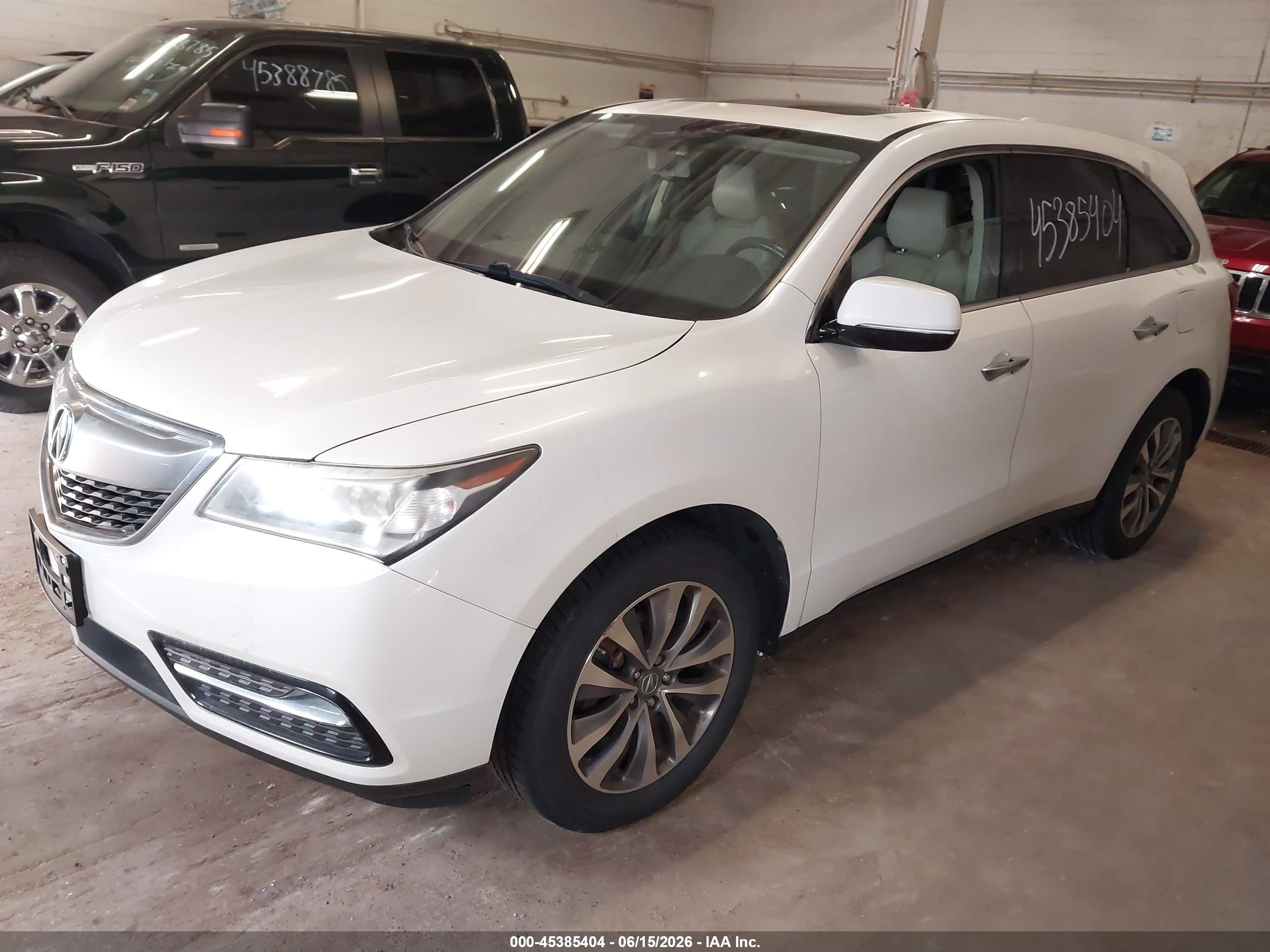 2014 Acura Mdx Technology Package White vin: 5FRYD4H46EB016166