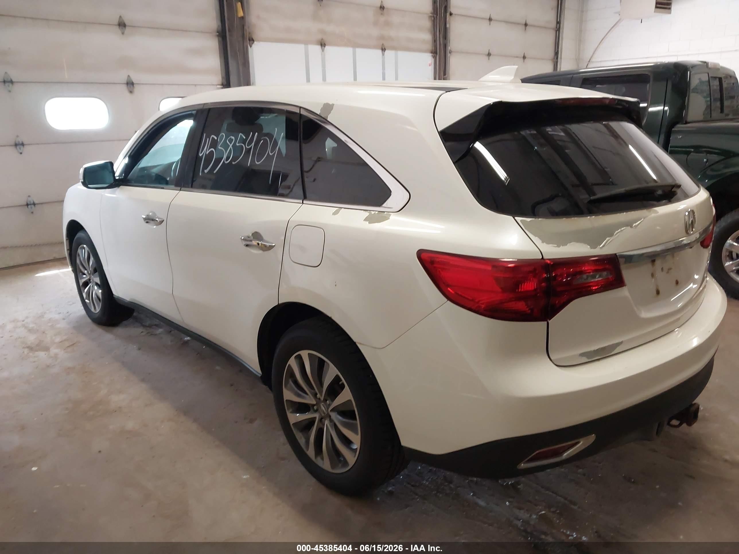 2014 Acura Mdx Technology Package White vin: 5FRYD4H46EB016166