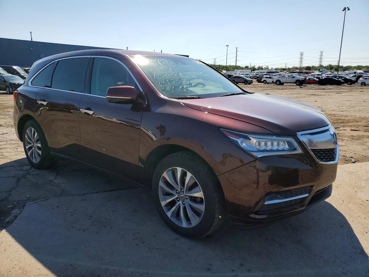 2014 Acura Mdx Technology Бордовый vin: 5FRYD4H46EB033002