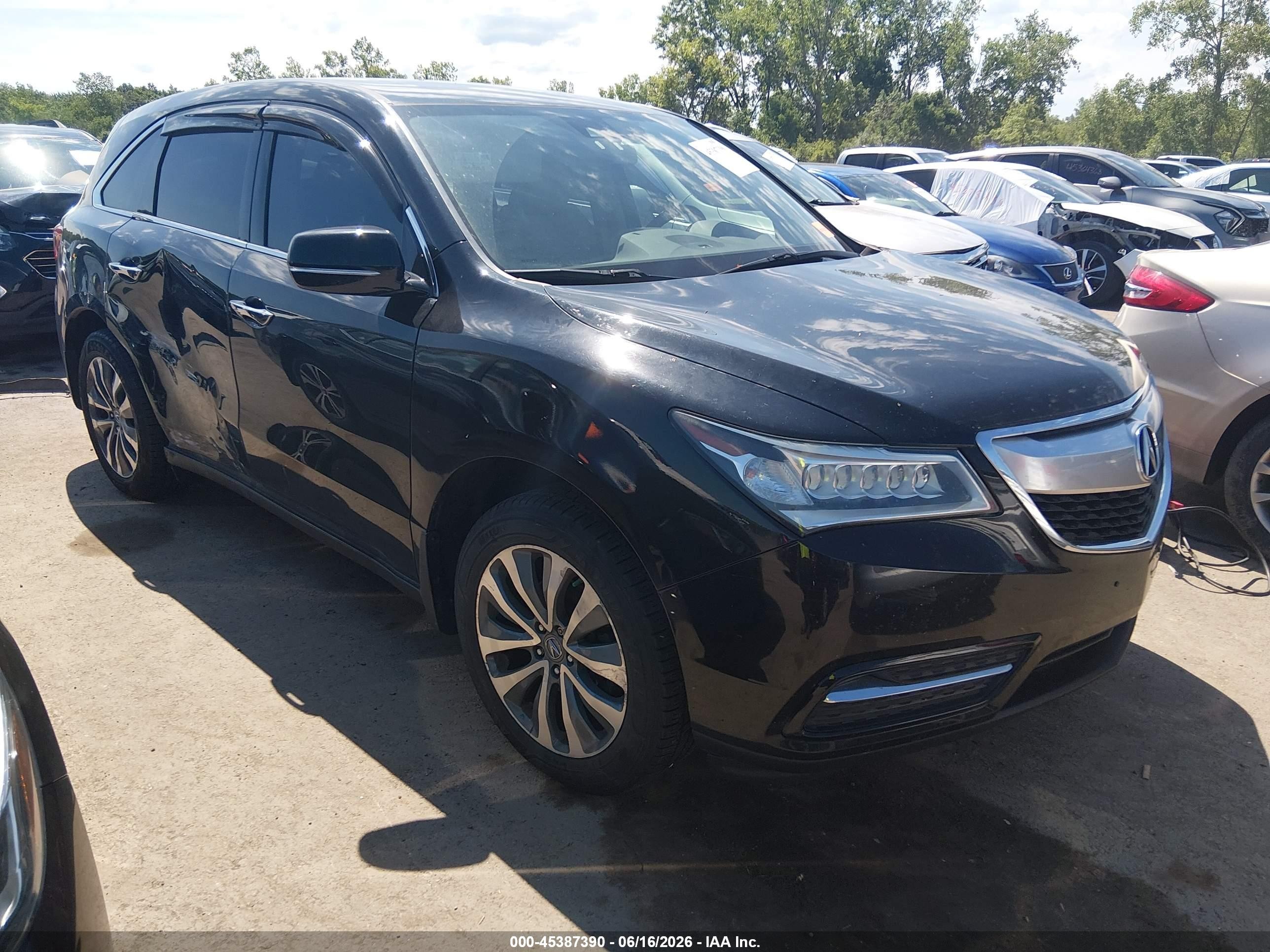 2014 Acura Mdx Technology Package Black vin: 5FRYD4H46EB045389