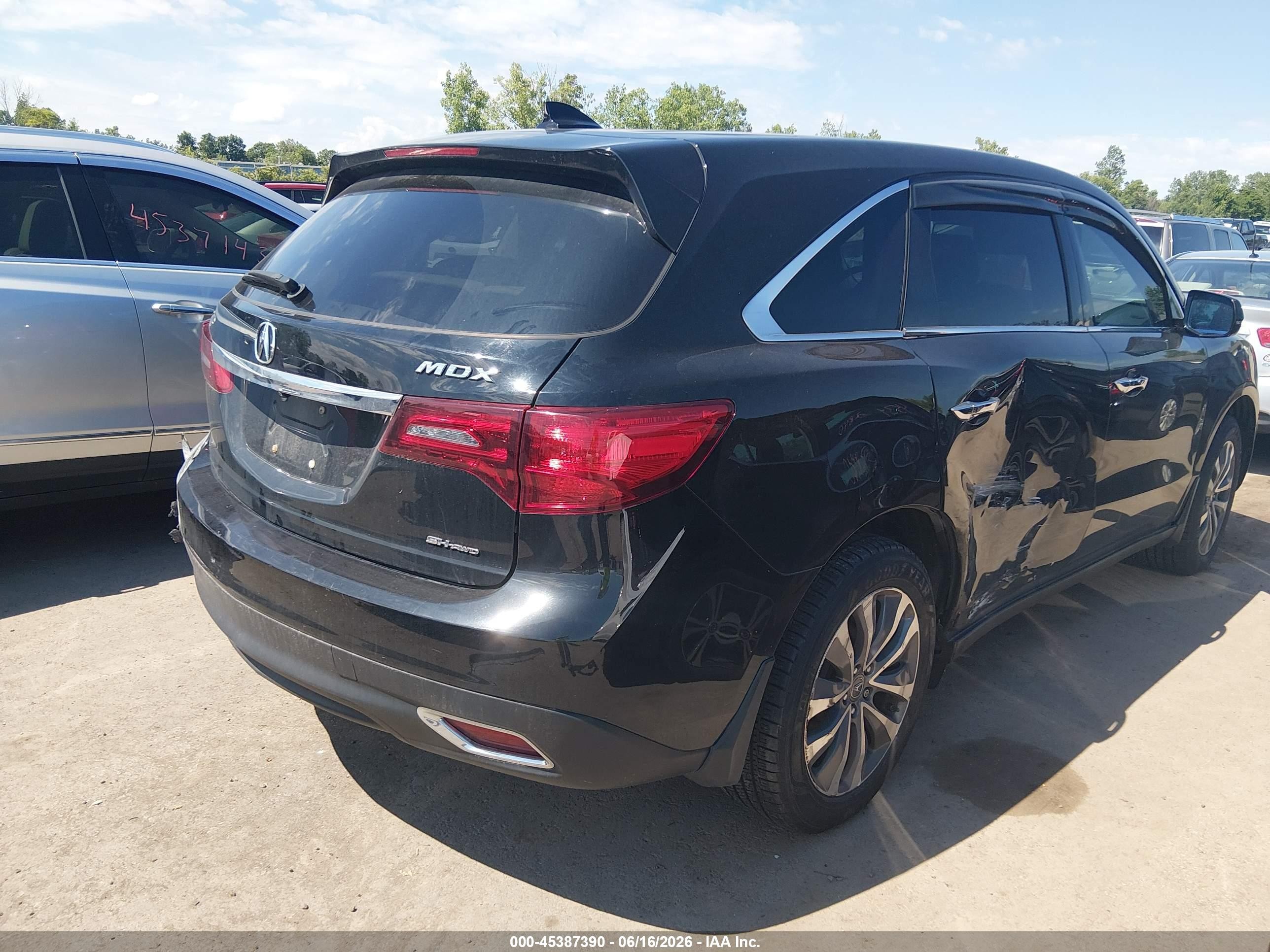 2014 Acura Mdx Technology Package Black vin: 5FRYD4H46EB045389