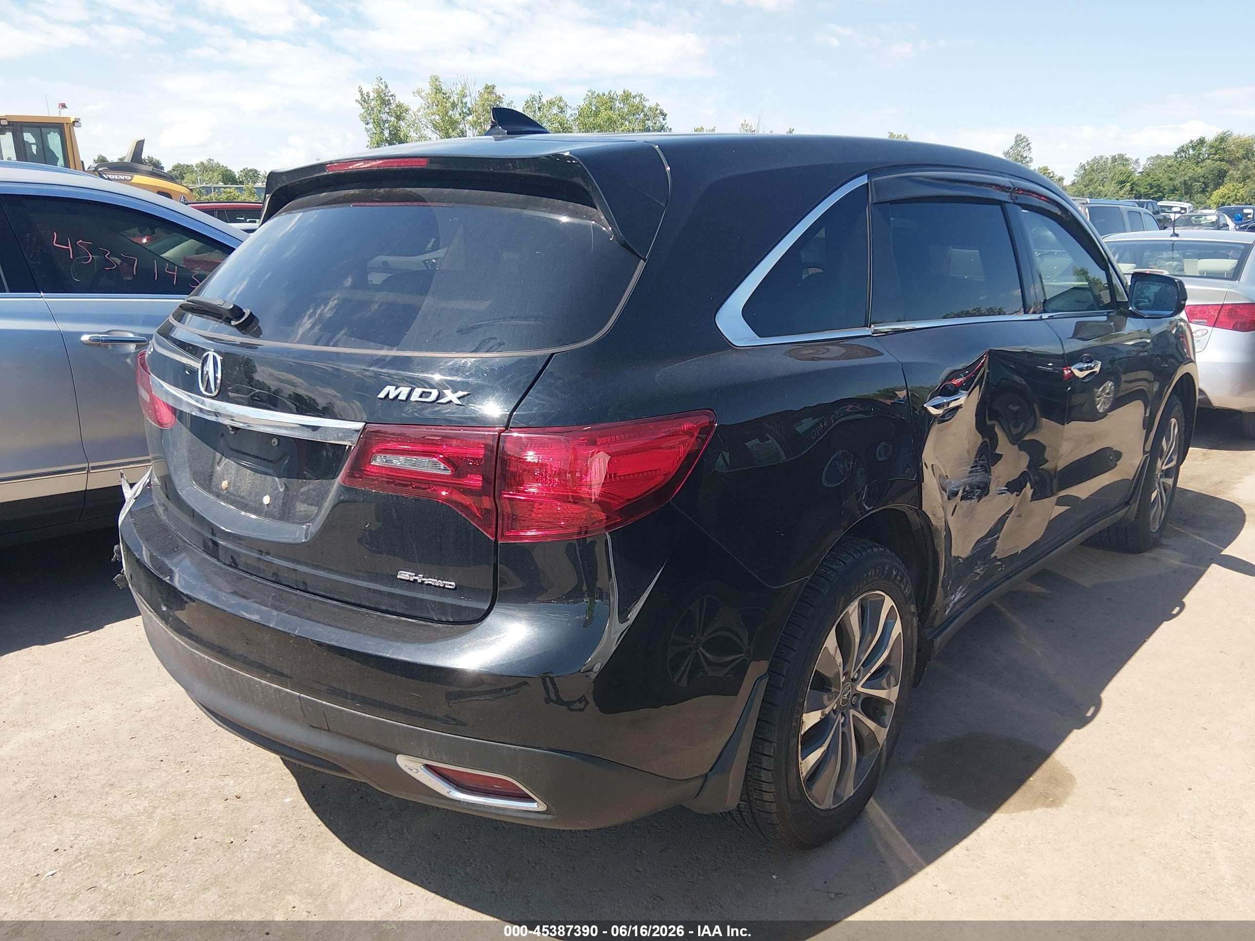 2014 Acura Mdx Technology Package Black vin: 5FRYD4H46EB045389