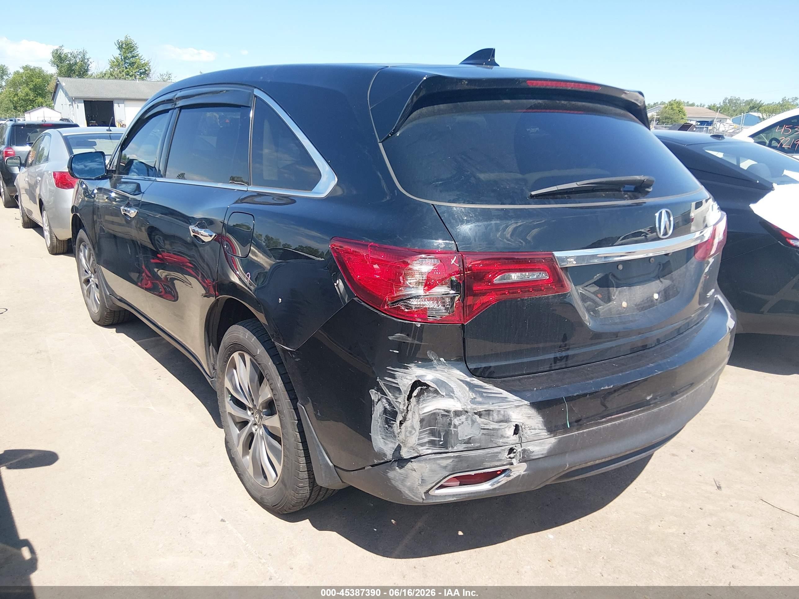2014 Acura Mdx Technology Package Black vin: 5FRYD4H46EB045389