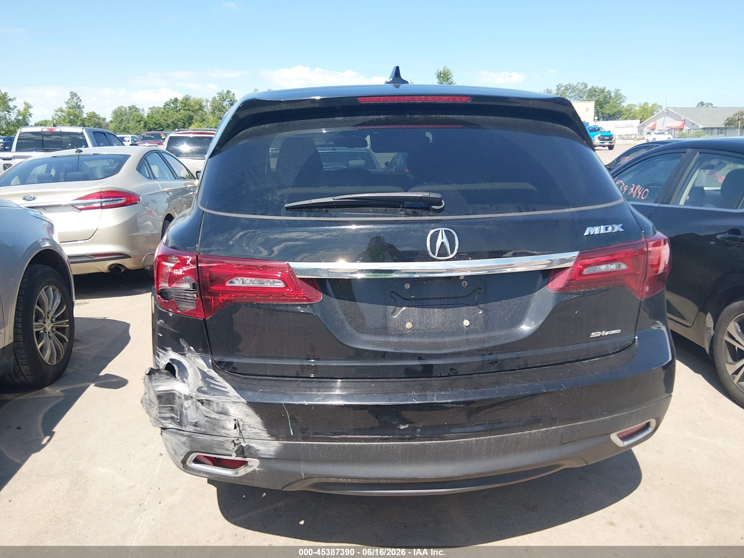2014 Acura Mdx Technology Package Black vin: 5FRYD4H46EB045389