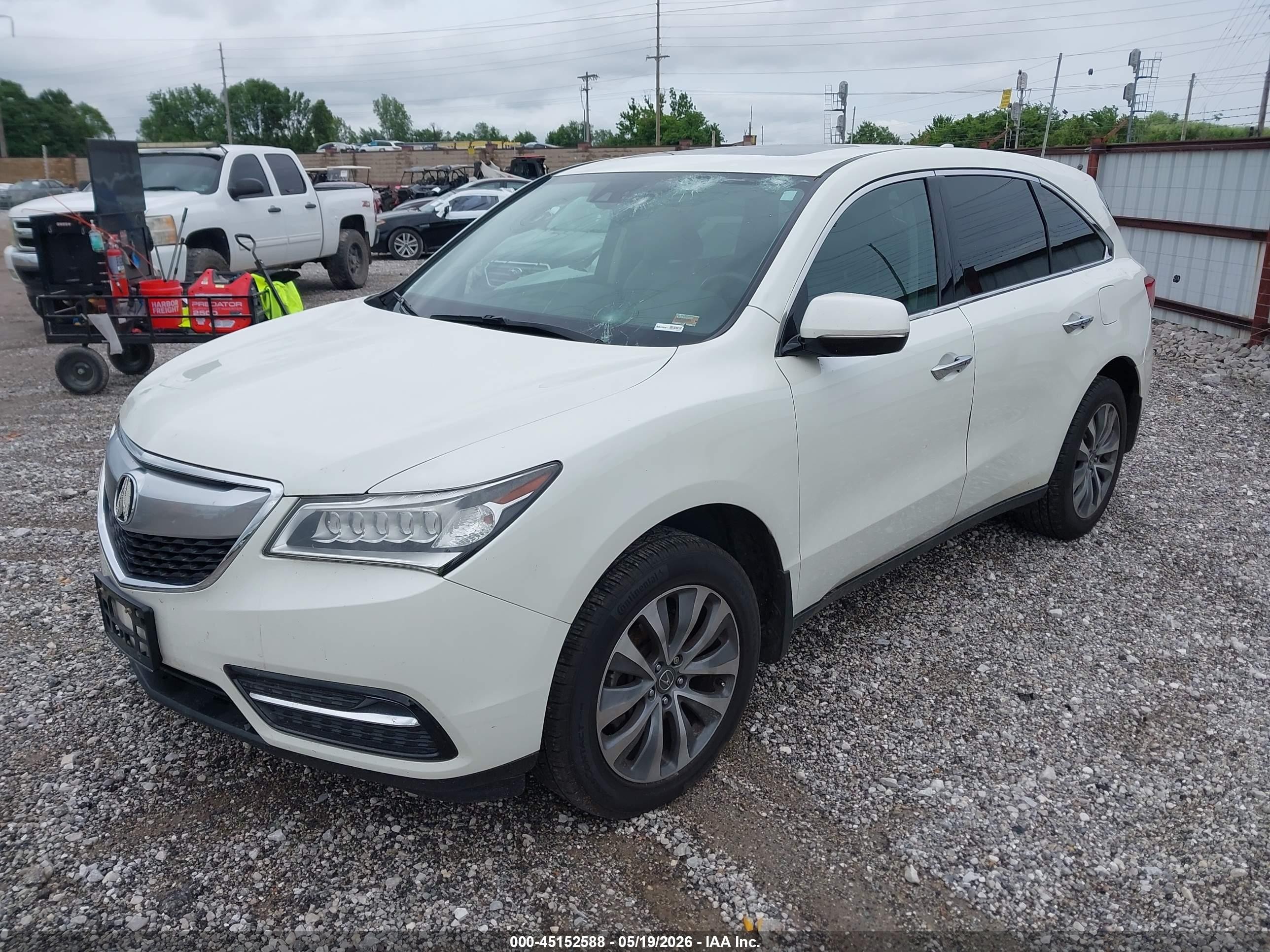 2015 Acura Mdx Technology Package White vin: 5FRYD4H46FB015231