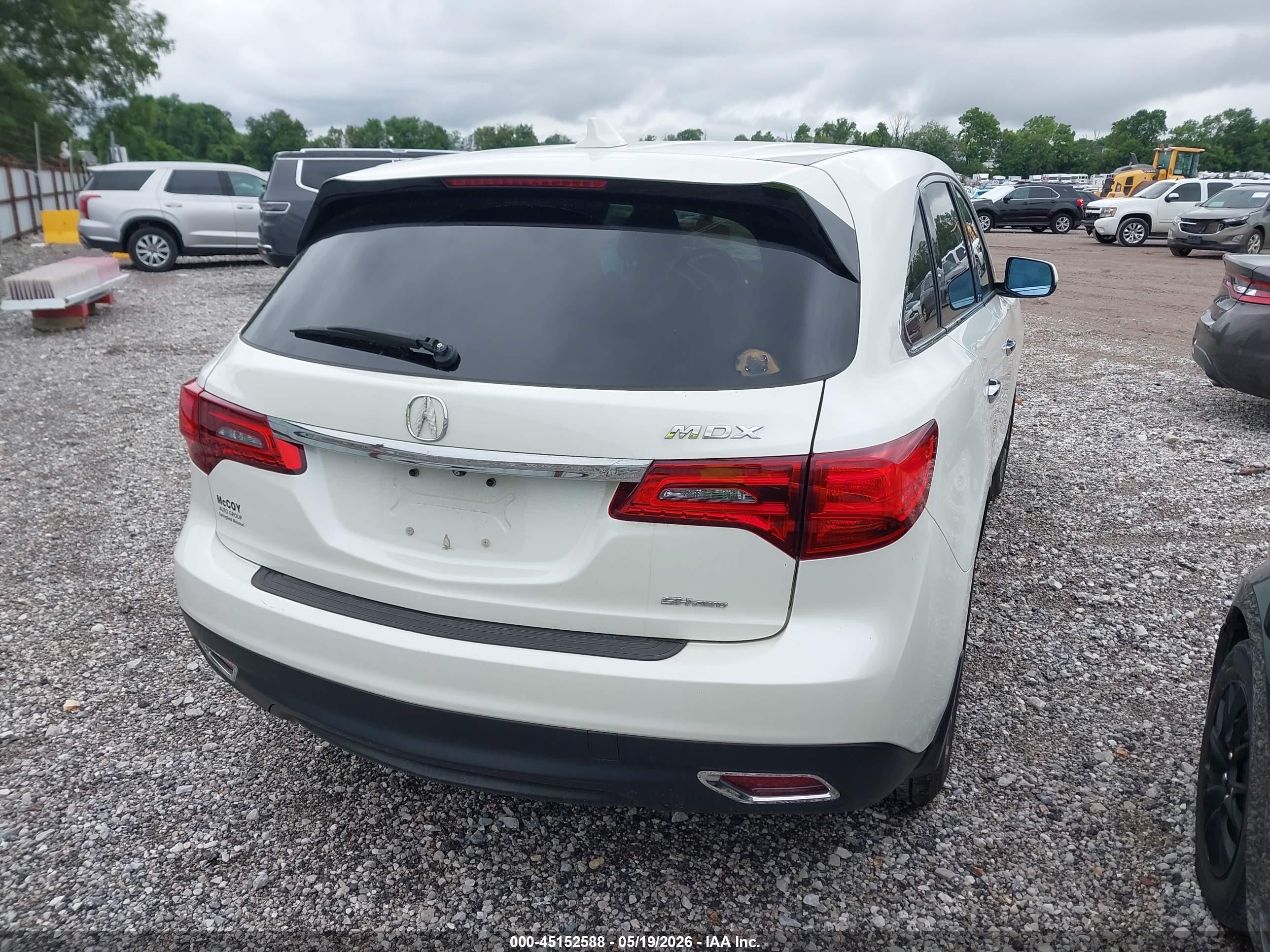 2015 Acura Mdx Technology Package White vin: 5FRYD4H46FB015231