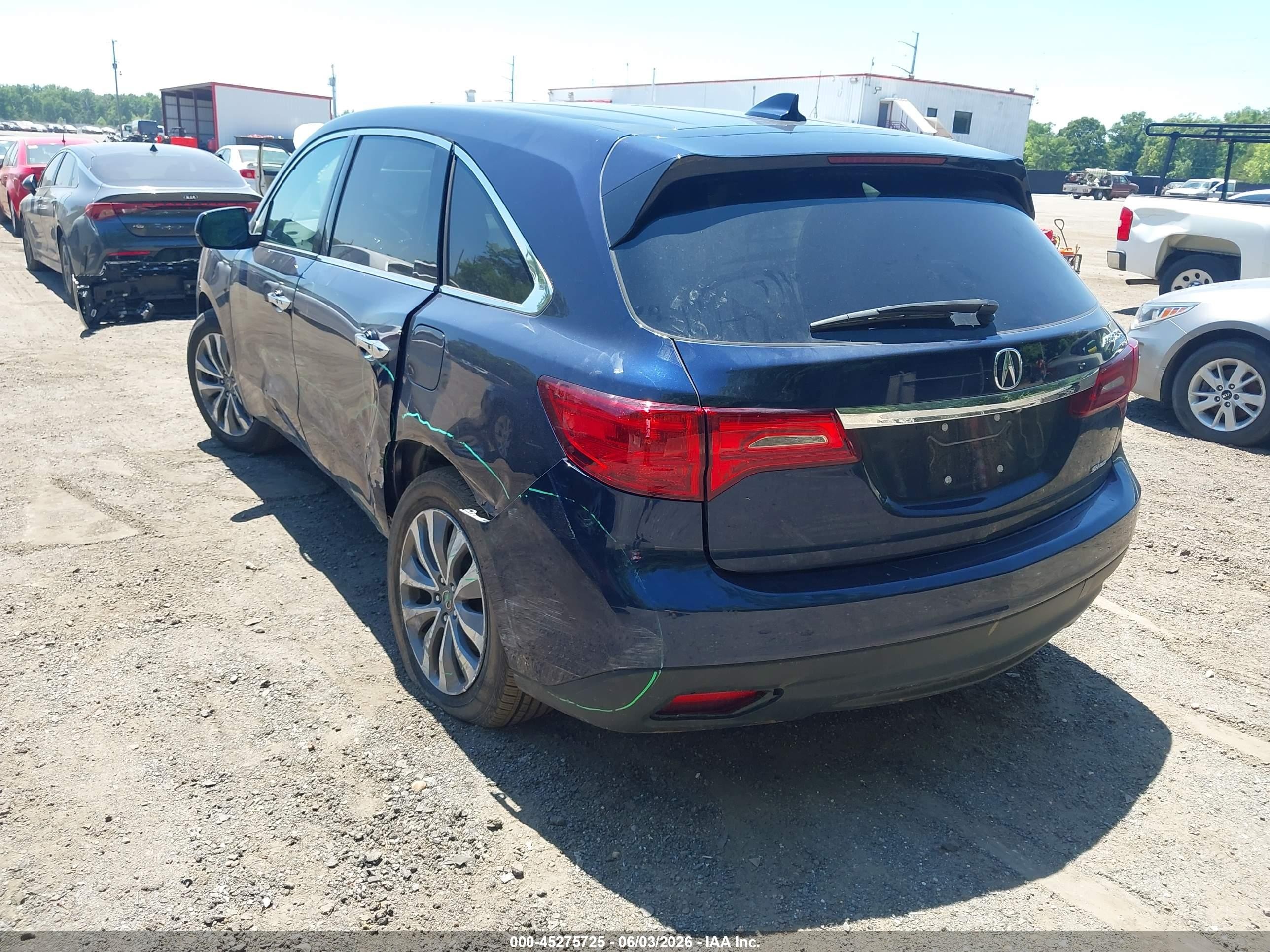 2015 Acura Mdx Technology Package Blue vin: 5FRYD4H46FB026018