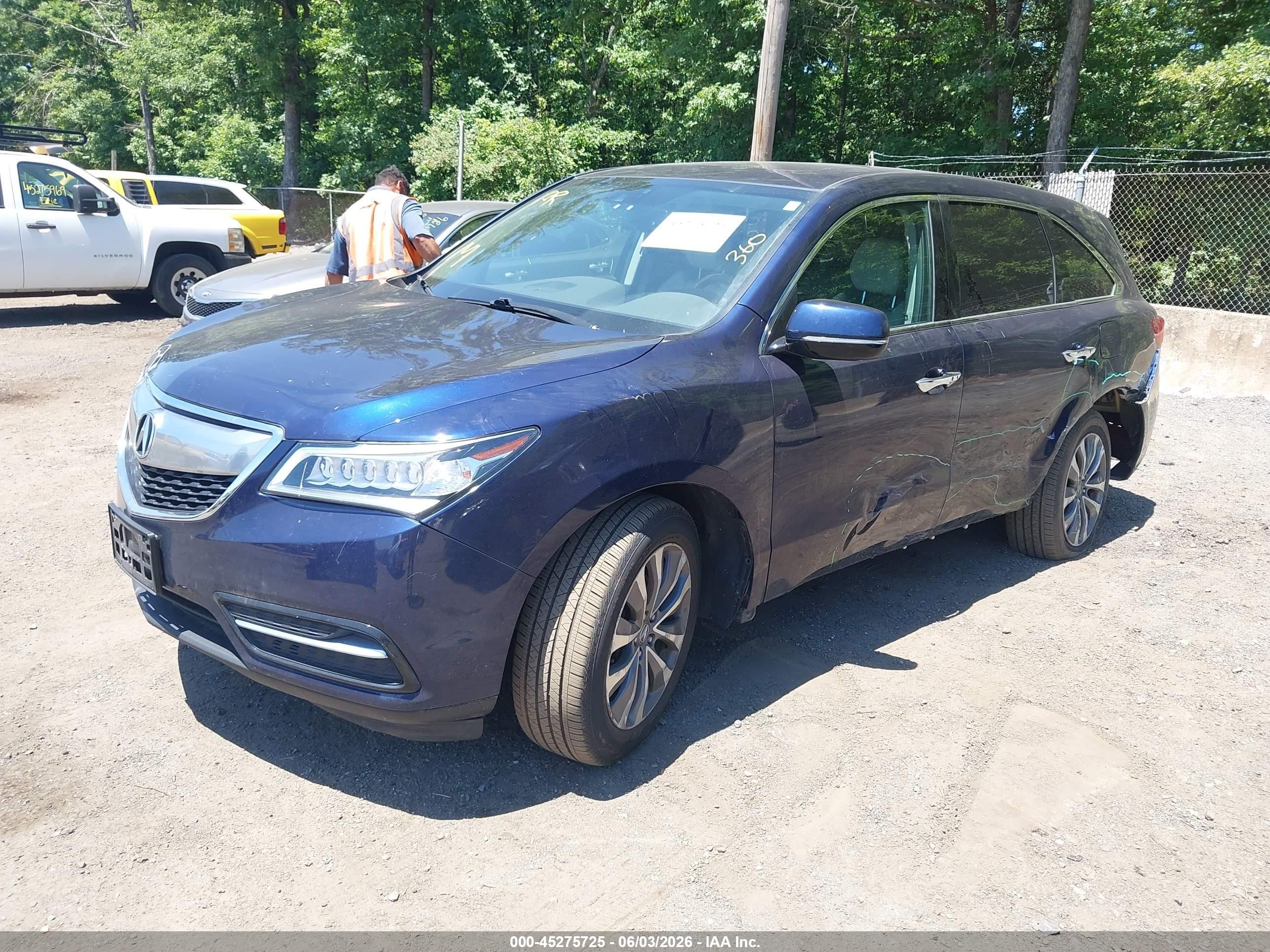 2015 Acura Mdx Technology Package Blue vin: 5FRYD4H46FB026018