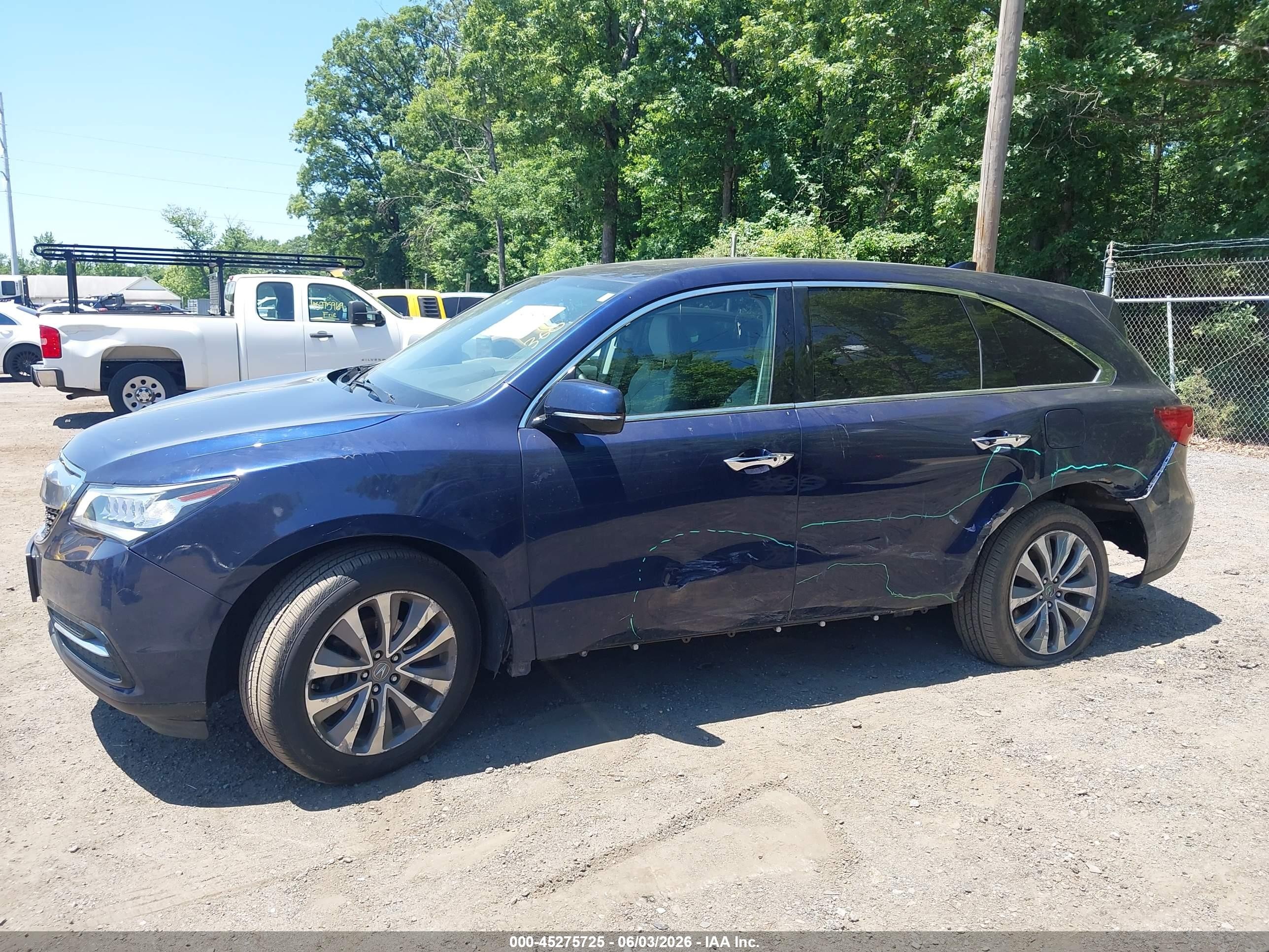 2015 Acura Mdx Technology Package Blue vin: 5FRYD4H46FB026018