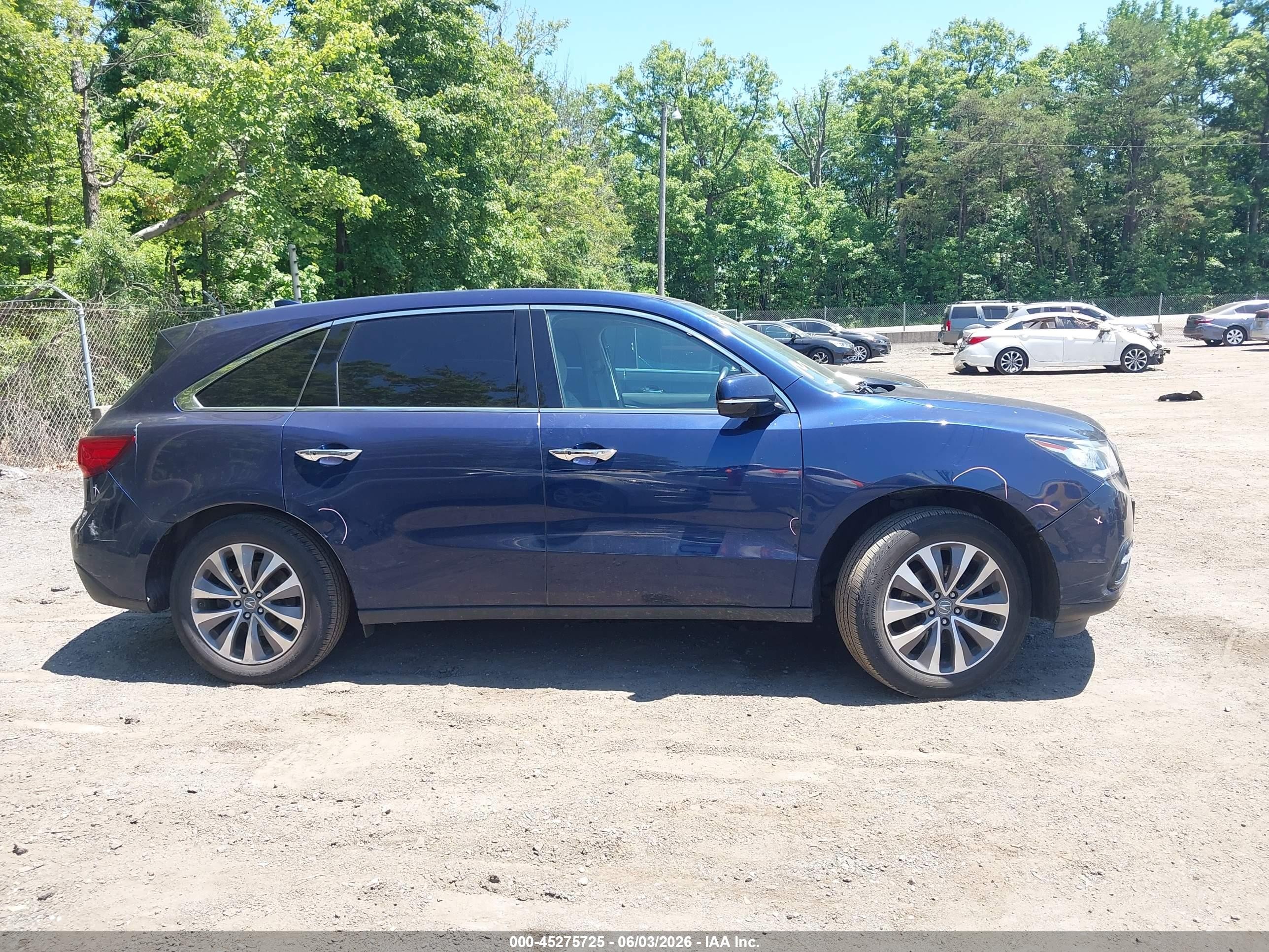2015 Acura Mdx Technology Package Blue vin: 5FRYD4H46FB026018