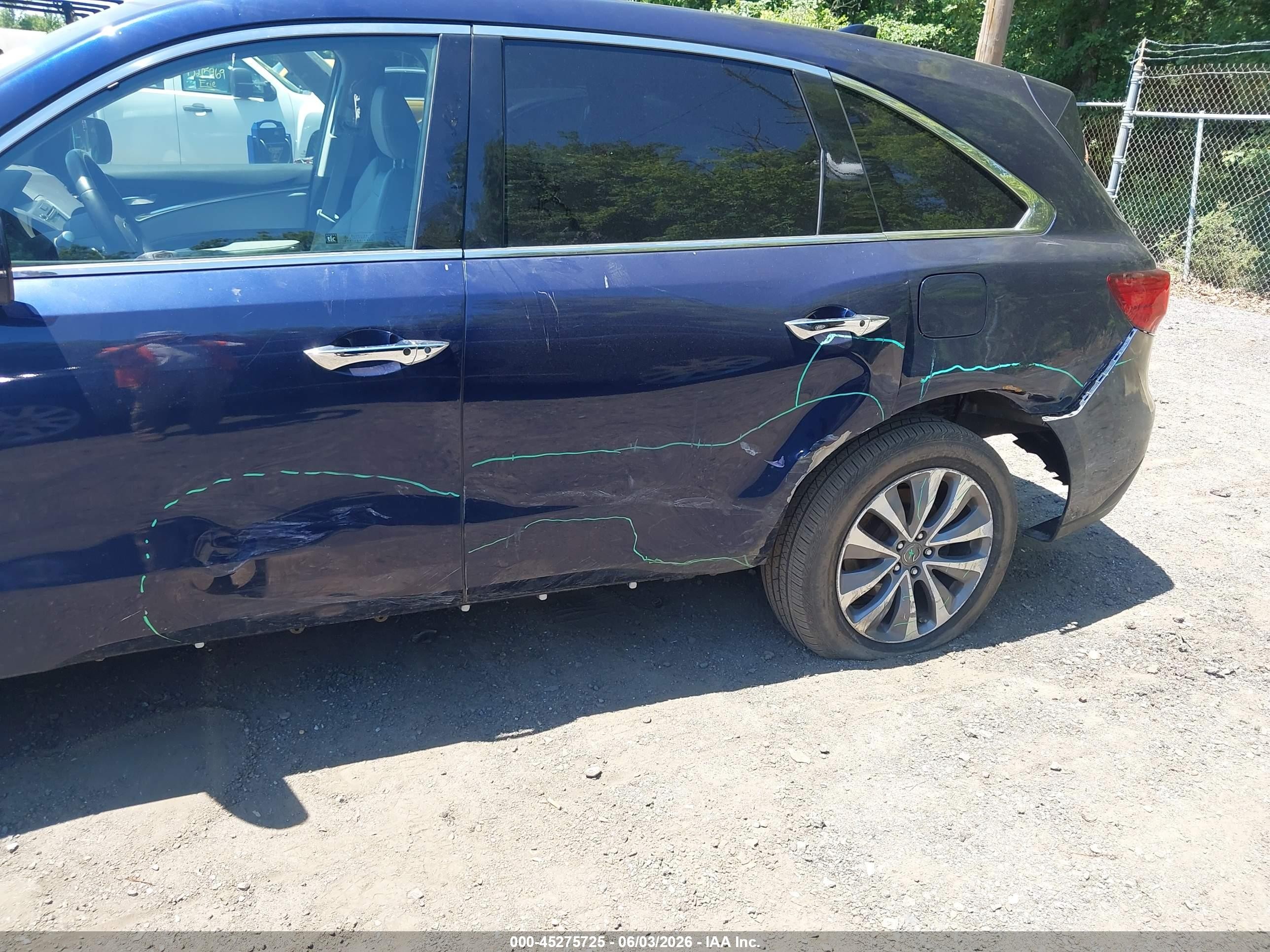 2015 Acura Mdx Technology Package Blue vin: 5FRYD4H46FB026018